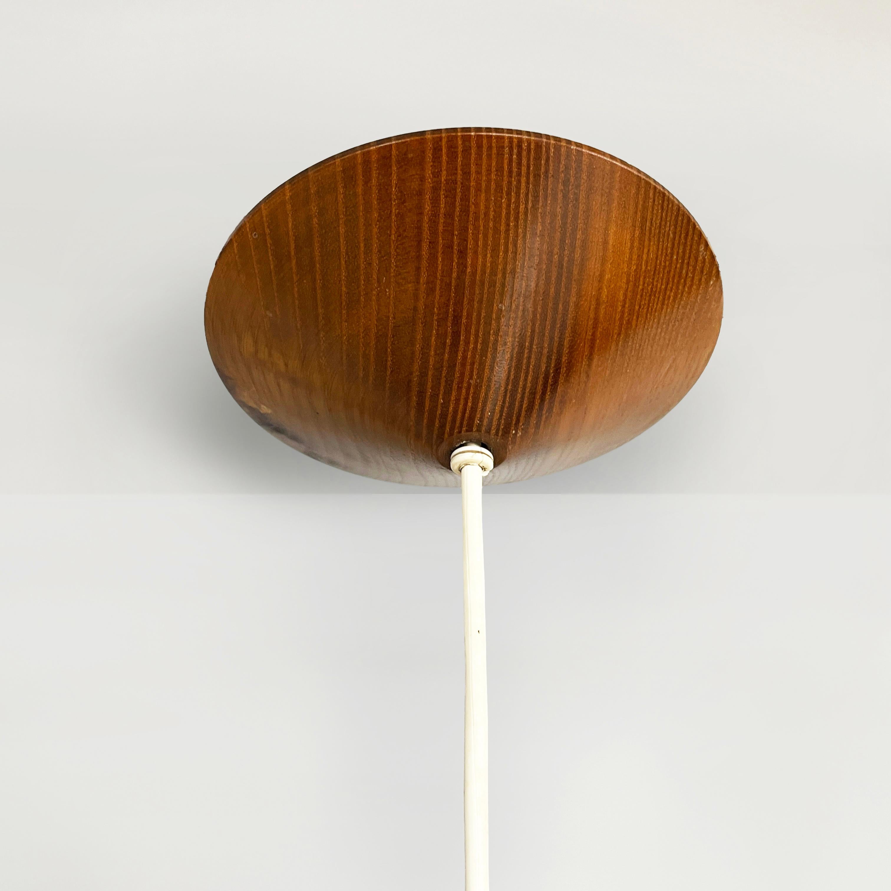 Lampadario italiano in fibra di vetro e legno di Giovanni Offredi per MC Selvini, anni '70 in vendita 8