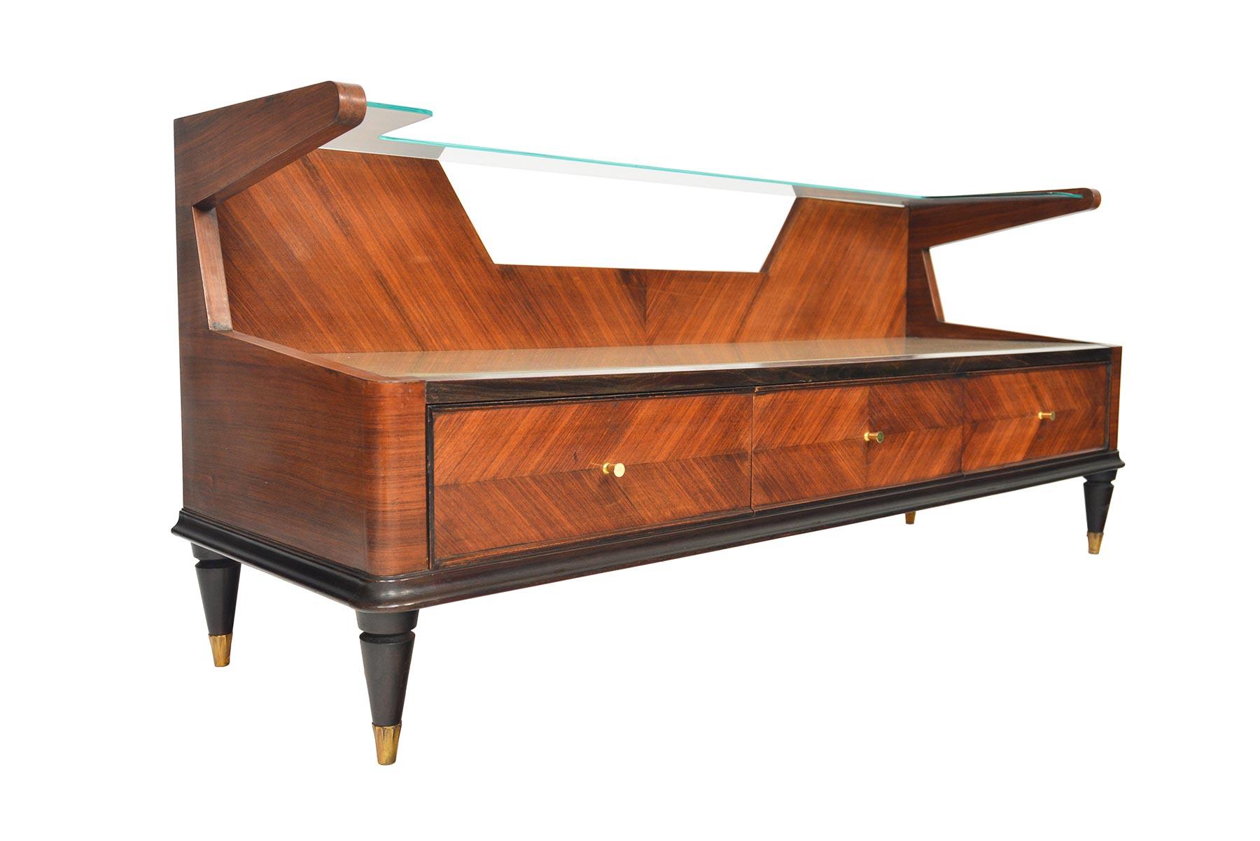 Italian Modern Console Credenza in Rosewood In Good Condition For Sale In Berkeley, CA
