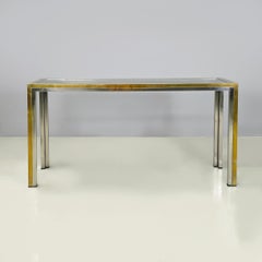 Moderne italienische Konsole aus Glas, Messing und Stahl von Nanda Vigo, 1970er Jahre