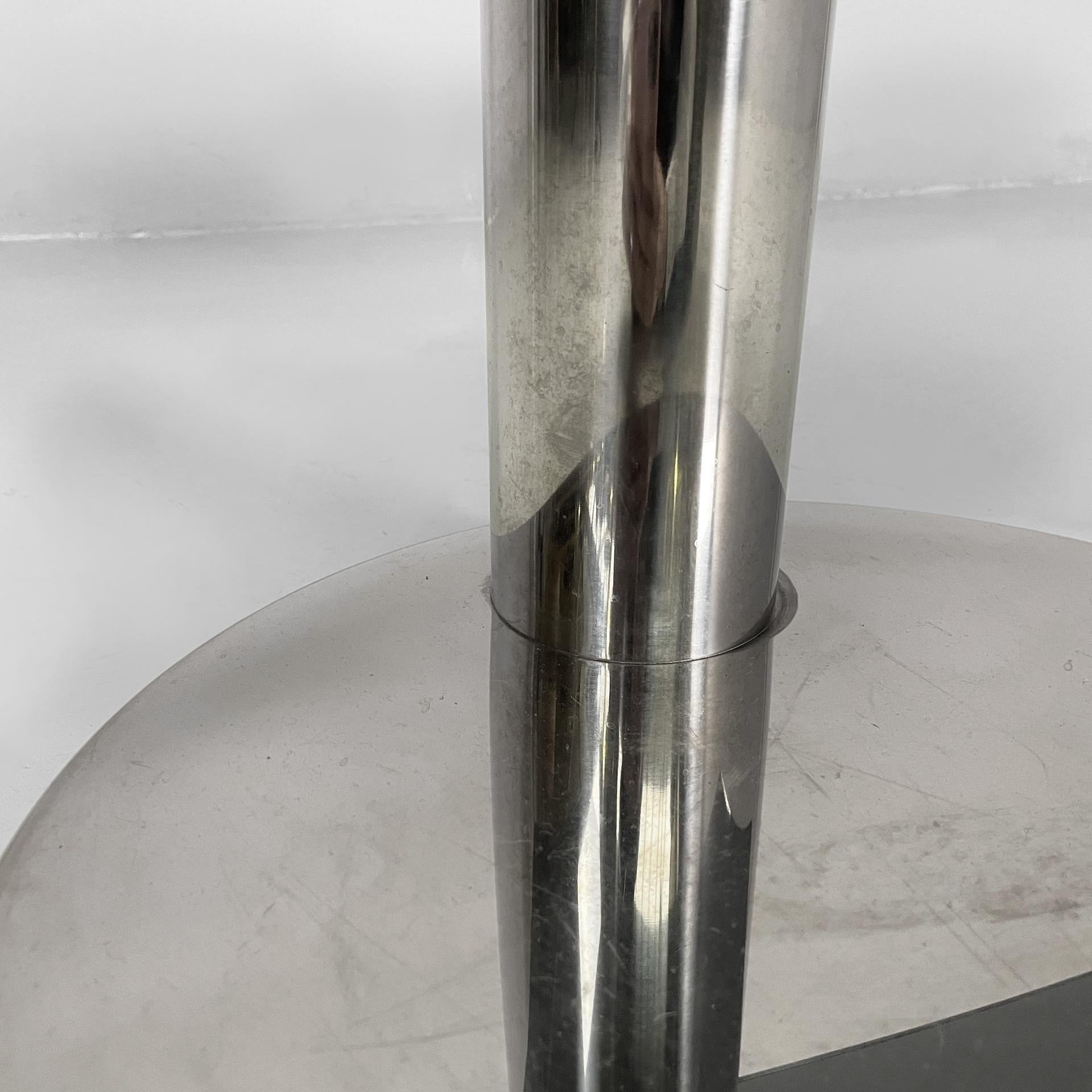 Italian modern console in smoked glass and steel, 1980s For Sale 4