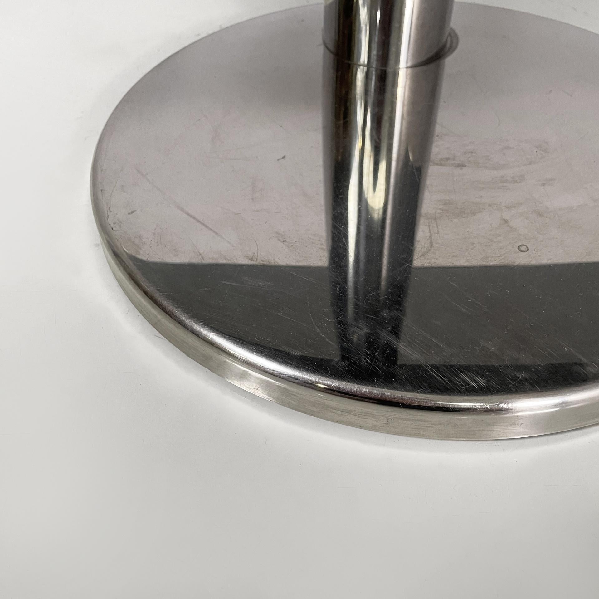 Italian modern console in smoked glass and steel, 1980s For Sale 11