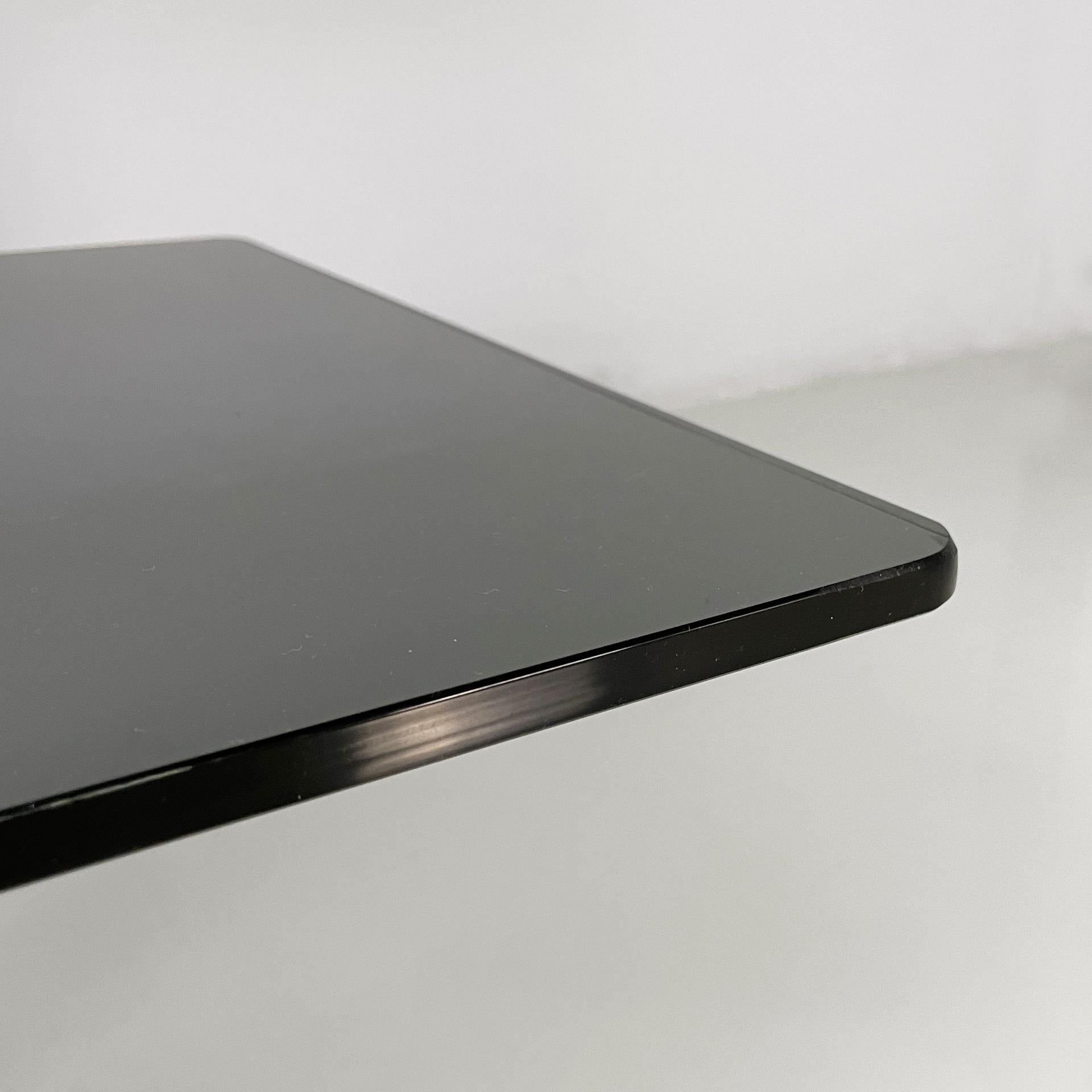 Italian modern console in smoked glass and steel, 1980s For Sale 3