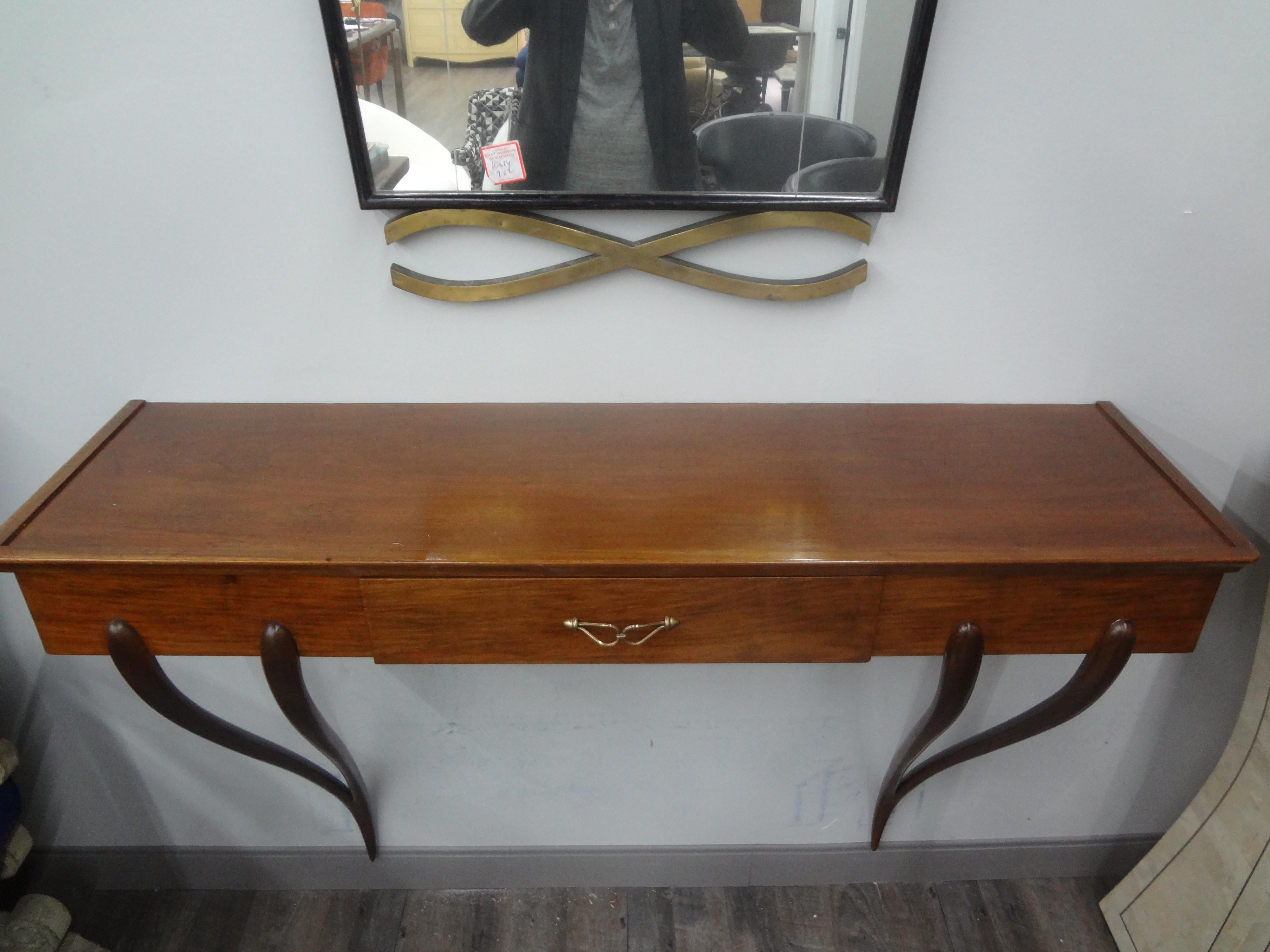 Bronze Italian Modern Console Table Attributed to Paolo Buffa