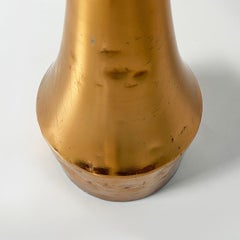 Cendrier de sol moderne italien en cuivre et aluminium chromé, années 1970