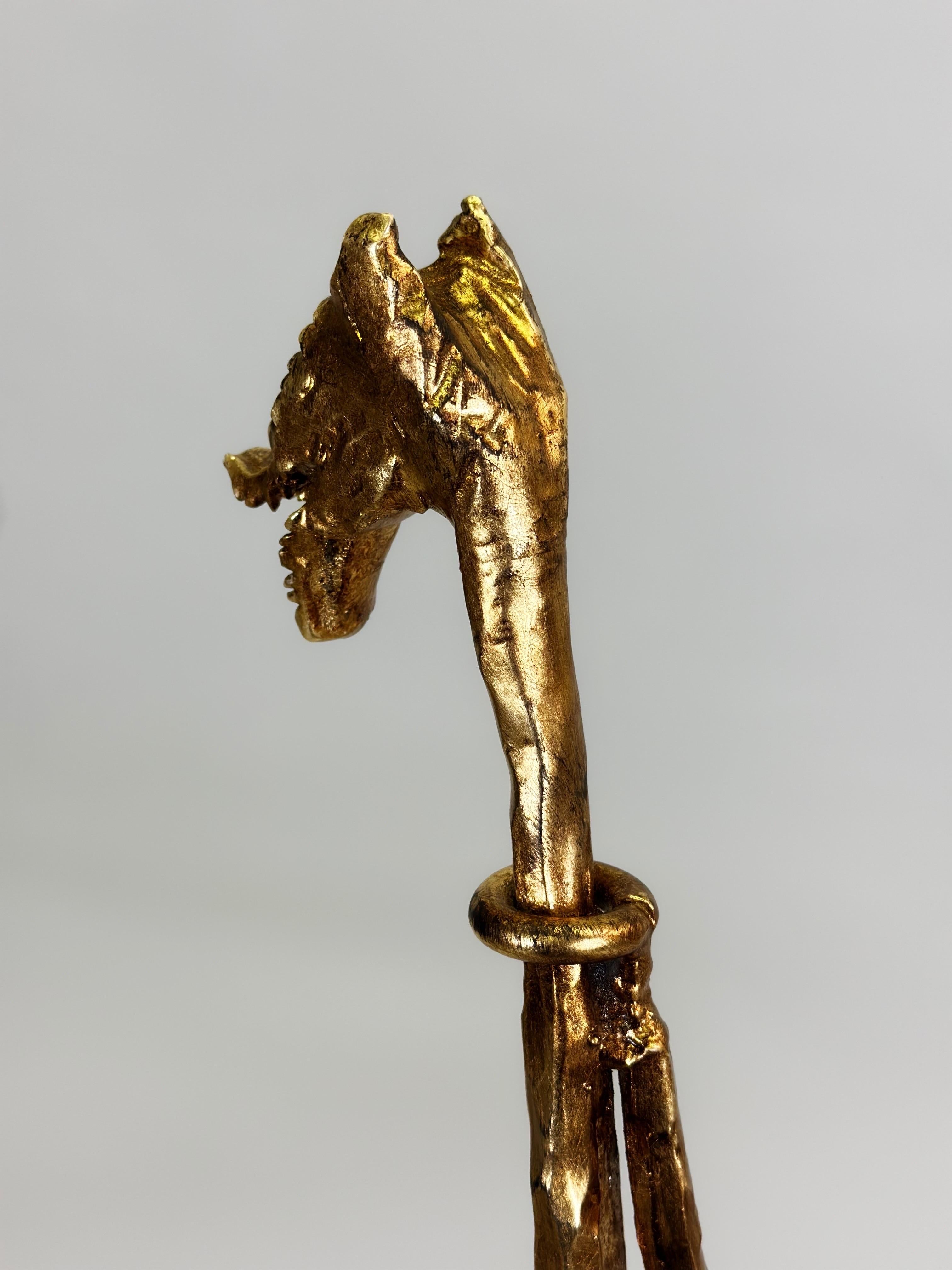 Silla Artesana Italiana Moderna de Hierro Martillado Dorado de Giovanni Banci para Hermes en venta 5