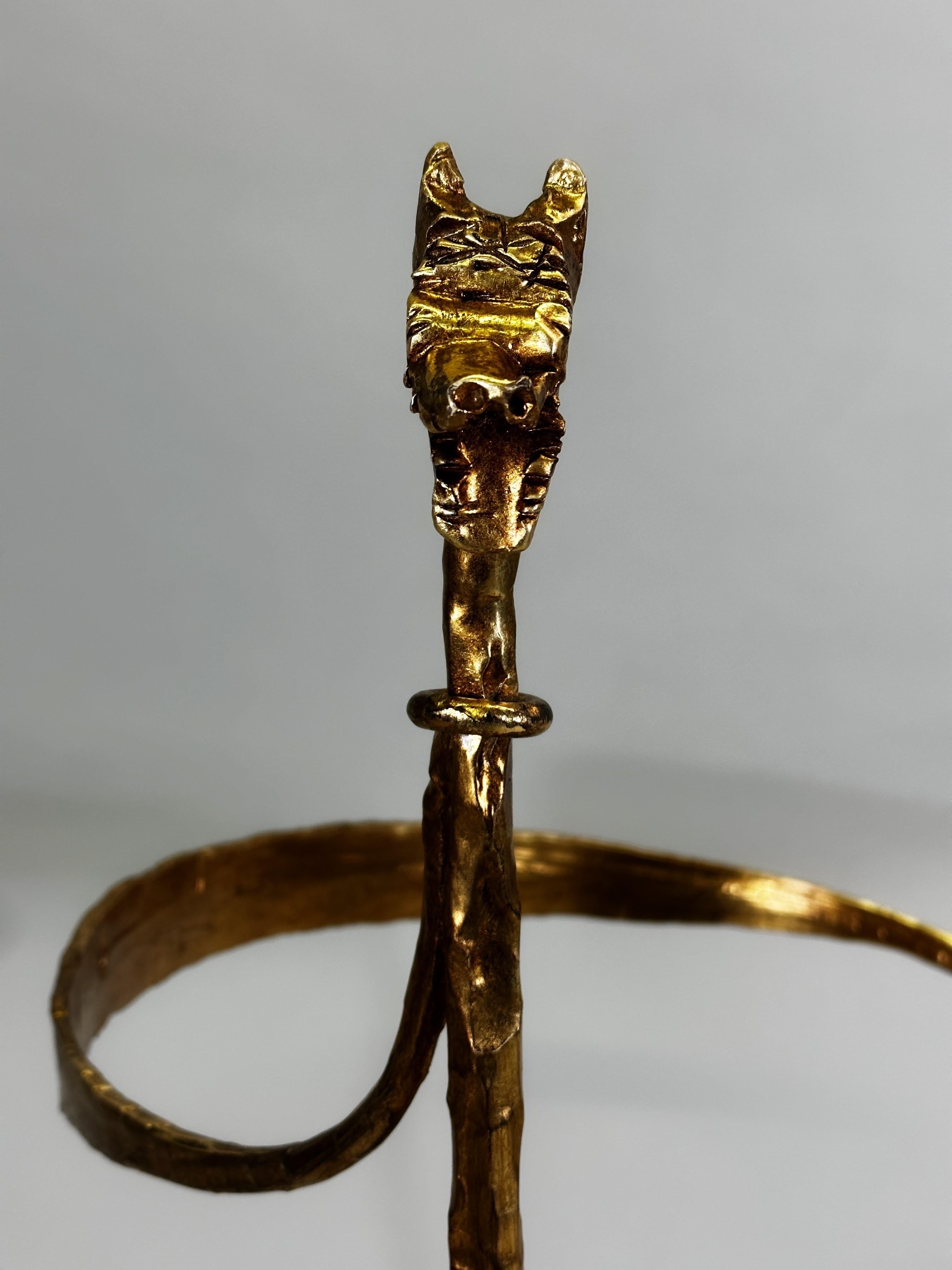 Silla Artesana Italiana Moderna de Hierro Martillado Dorado de Giovanni Banci para Hermes en venta 6