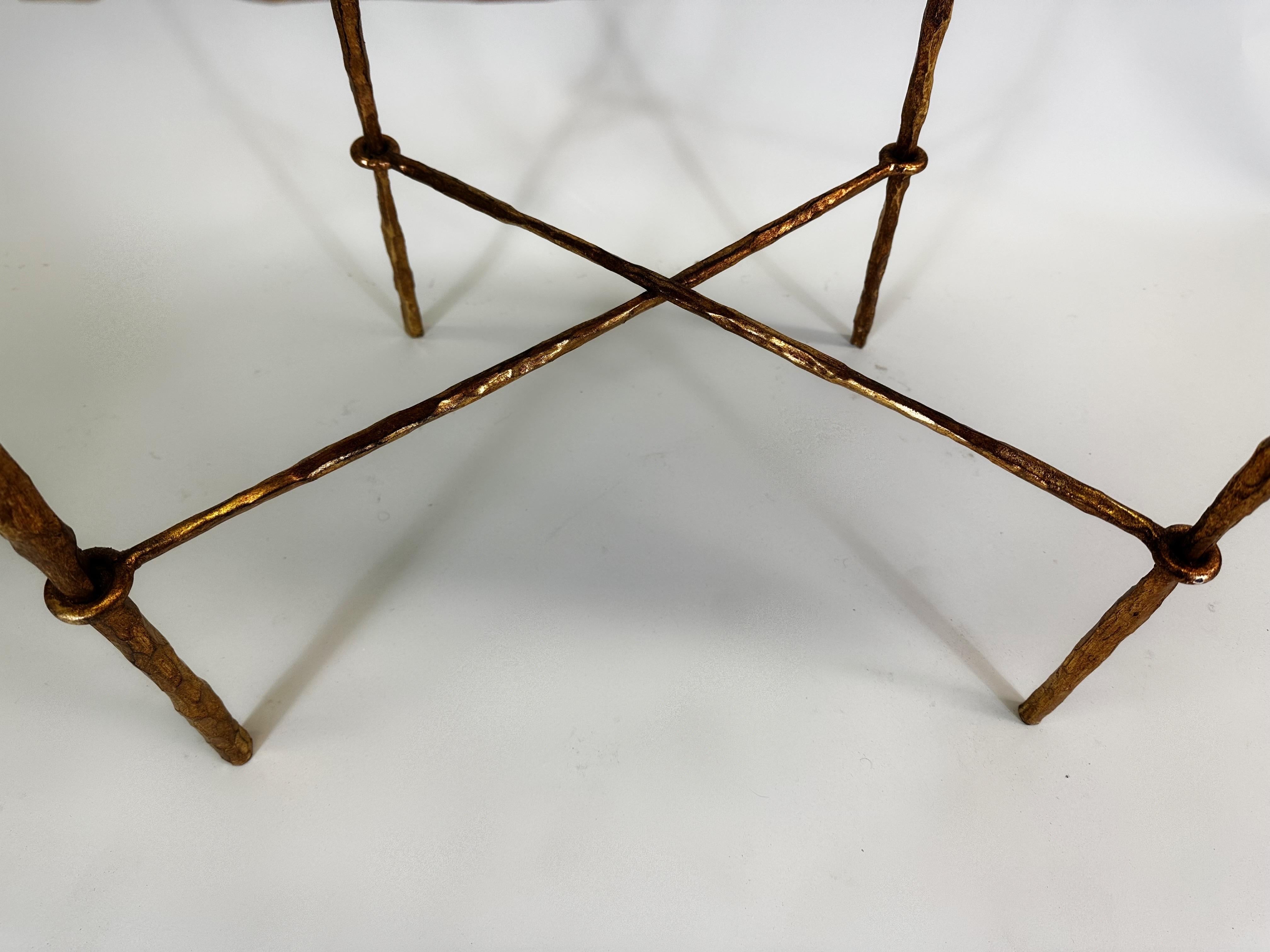 Silla Artesana Italiana Moderna de Hierro Martillado Dorado de Giovanni Banci para Hermes en venta 10