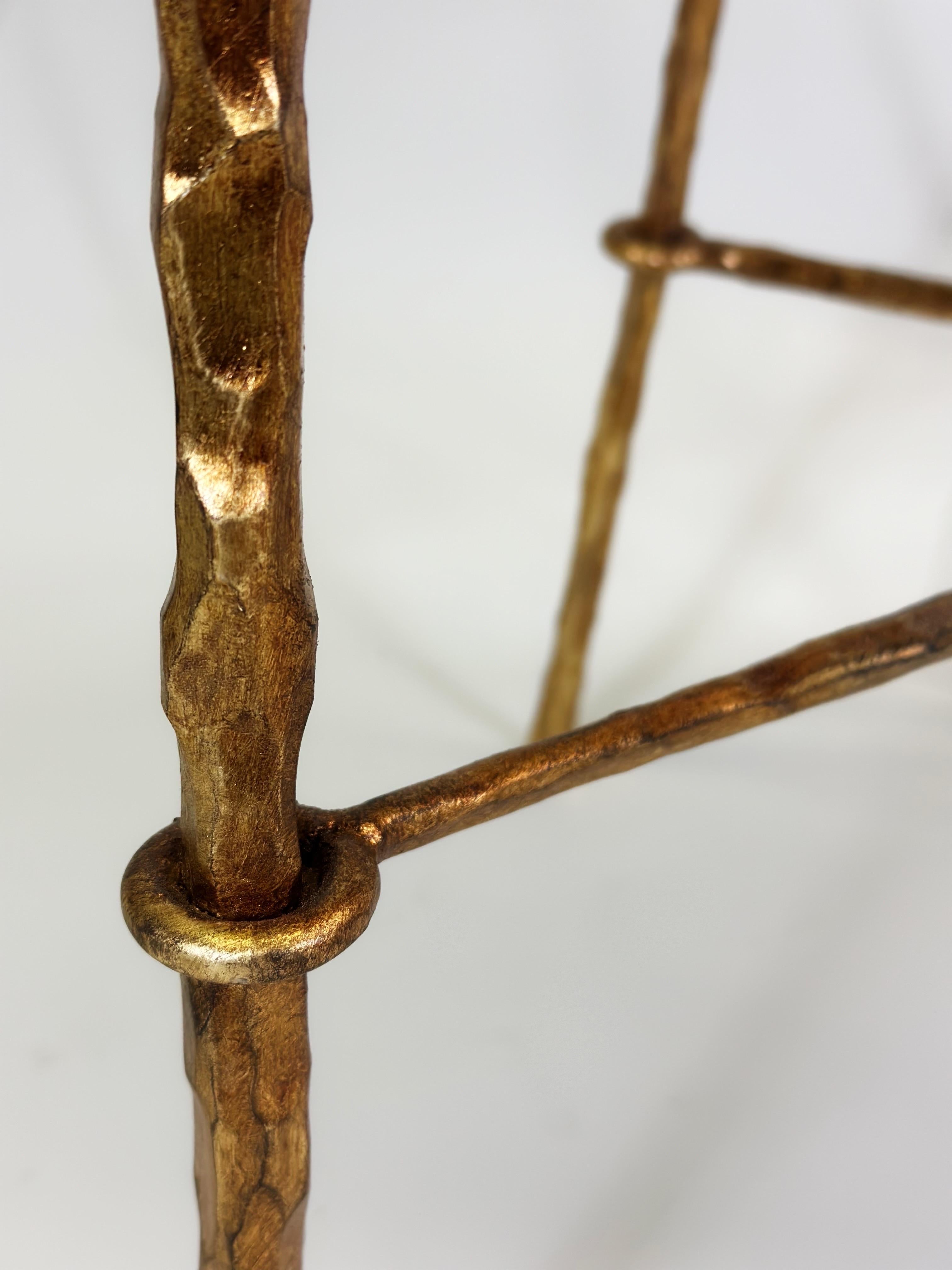 Silla Artesana Italiana Moderna de Hierro Martillado Dorado de Giovanni Banci para Hermes en venta 11