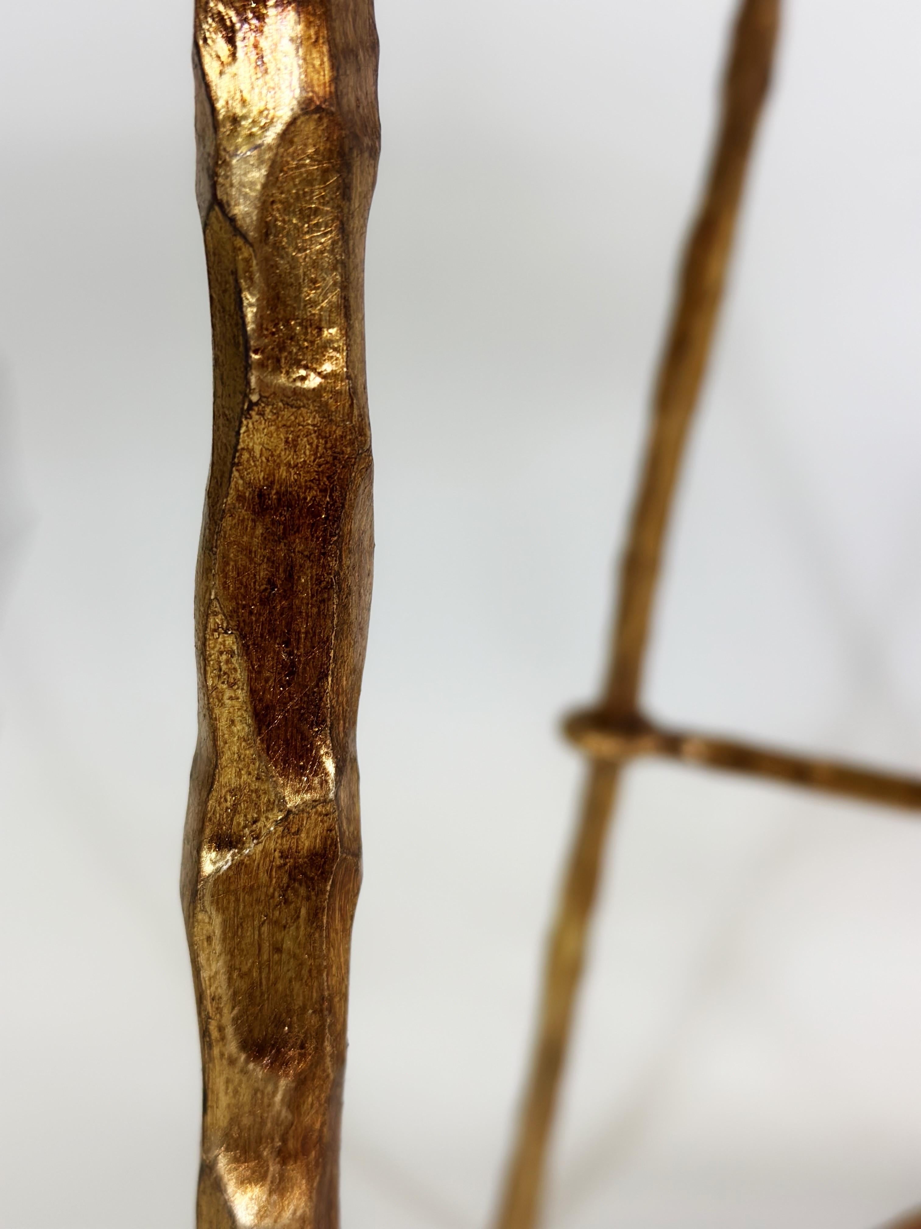 Silla Artesana Italiana Moderna de Hierro Martillado Dorado de Giovanni Banci para Hermes en venta 12