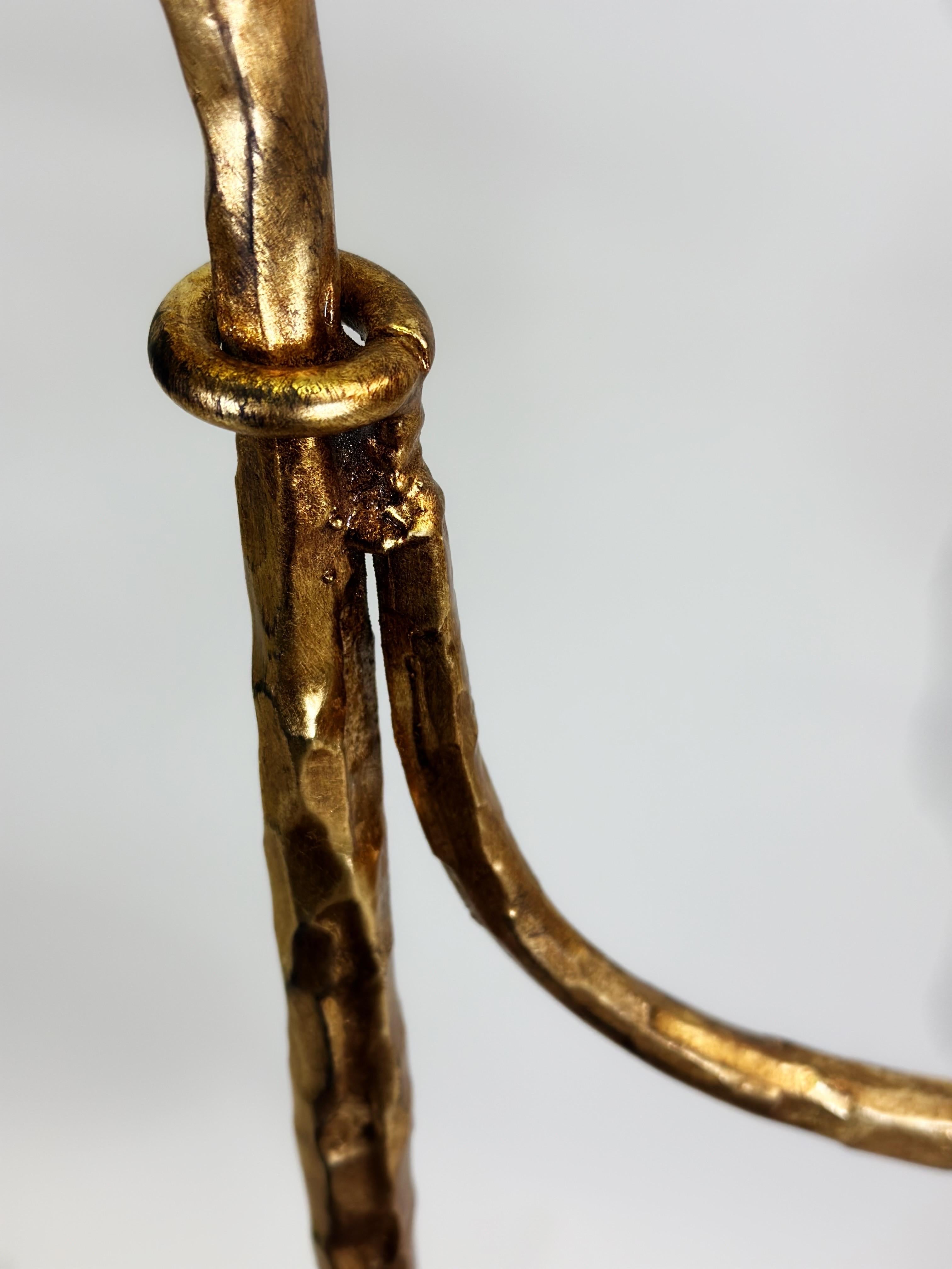 Silla Artesana Italiana Moderna de Hierro Martillado Dorado de Giovanni Banci para Hermes en venta 13