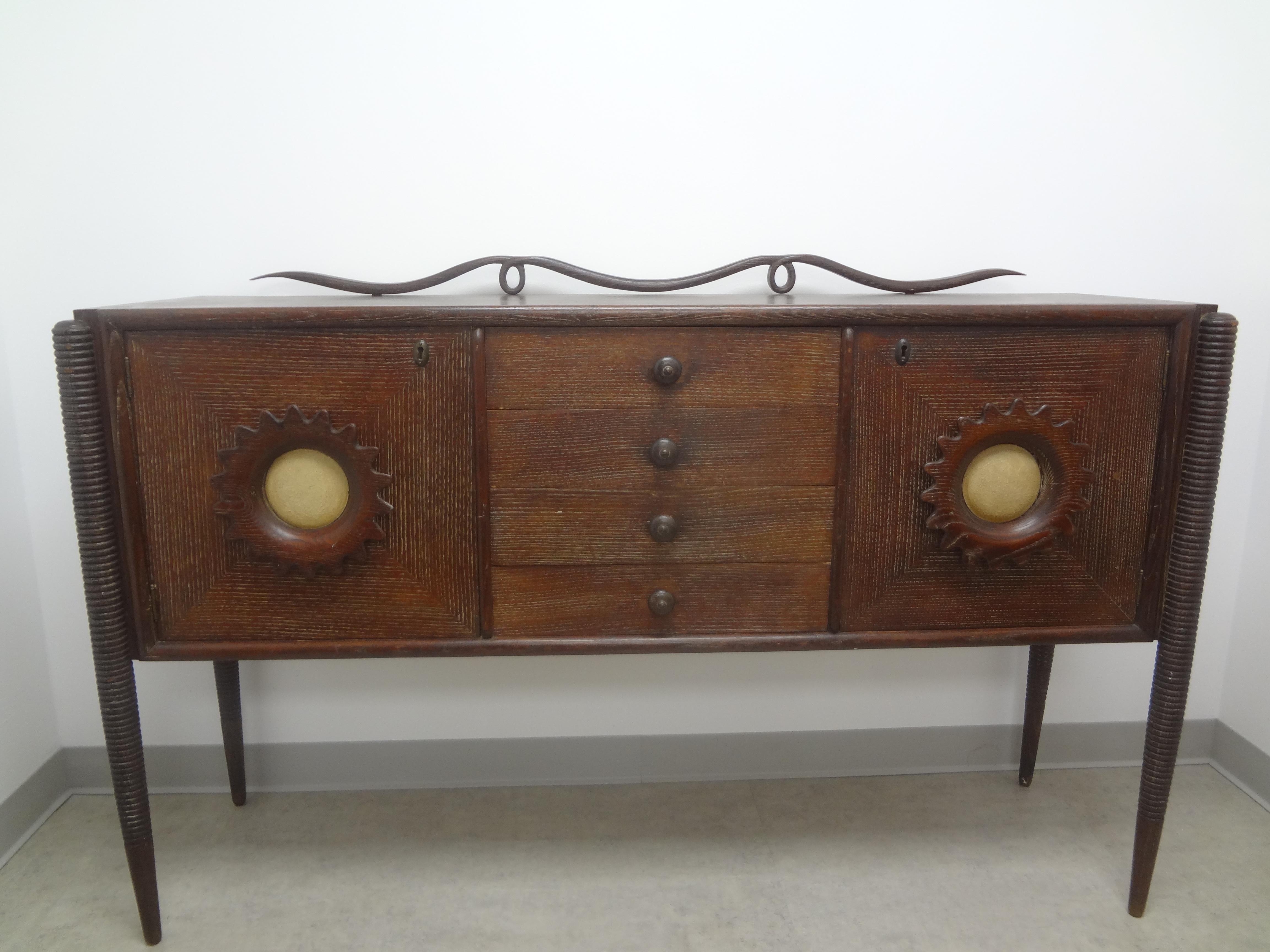 Italian Modern Credenza Attributed to Paolo Buffa For Sale 7