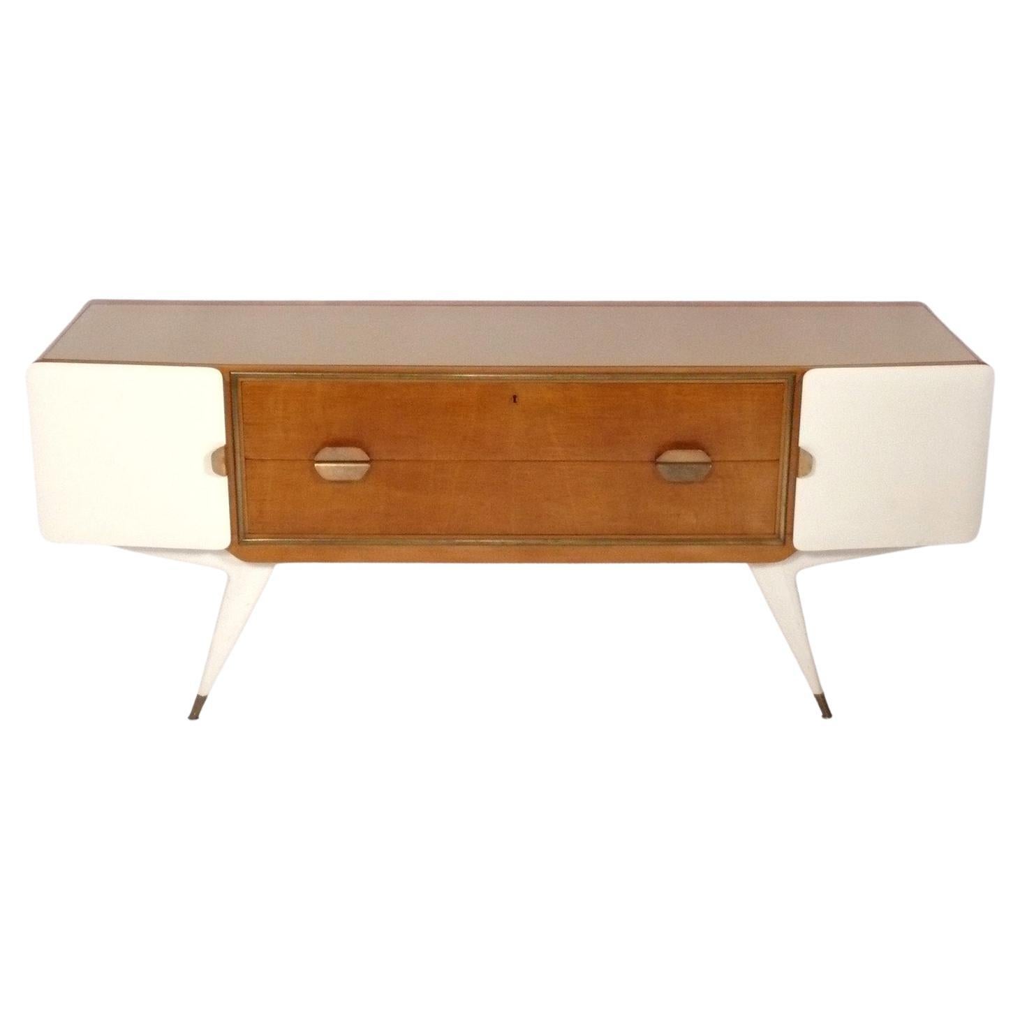 Crédence moderne italienne dans le style de Gio Ponti circa 1950 70" de largeur
