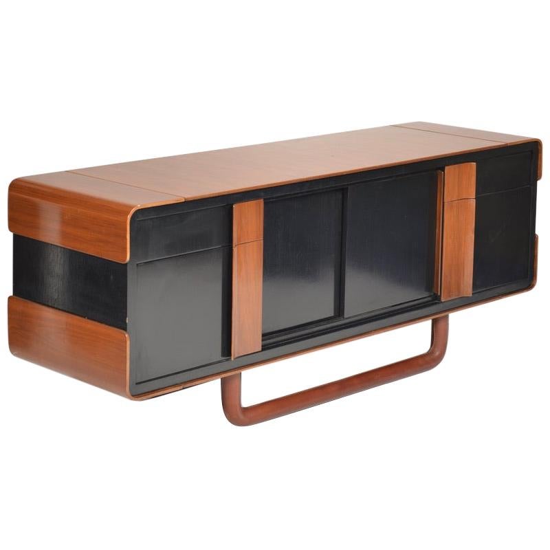 Italian Modern Credenza with Leather Base at 1stDibs