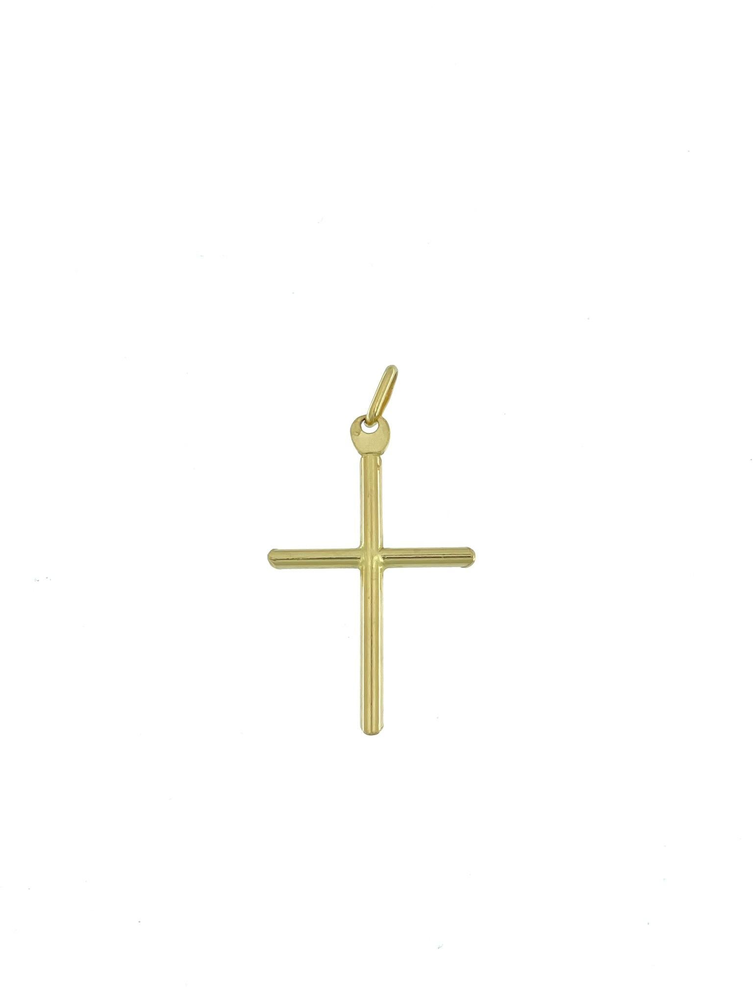 Women's or Men's Italian Modern Cross Yellow Gold For Sale