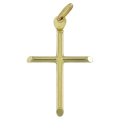 Croix moderne italienne en or jaune