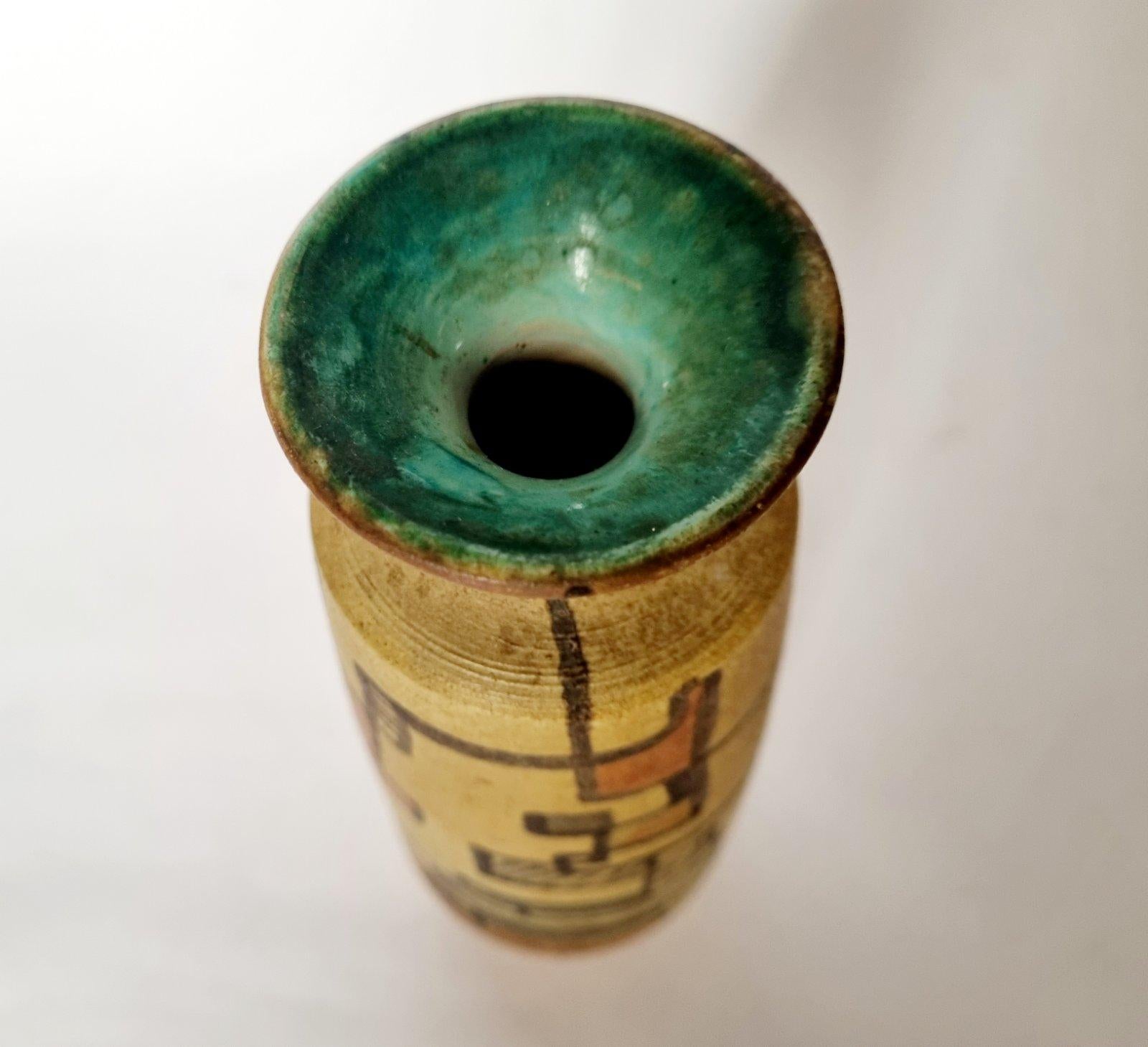 Italian Modern Cubisem Style Vase by Ceramice Biancoli, Italy 60s in vendita 4