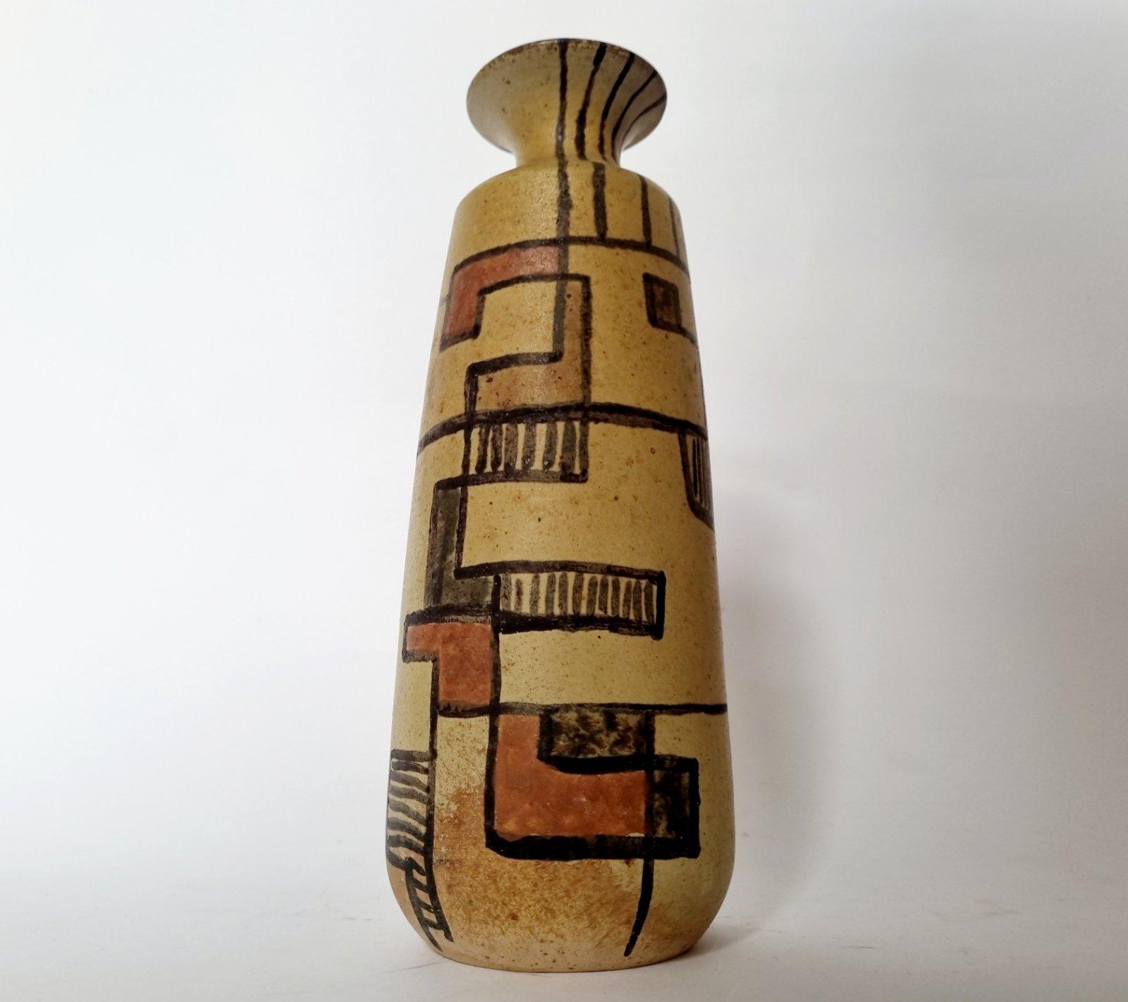 Italian Modern Cubisem Style Vase by Ceramice Biancoli, Italy 60s in vendita 7