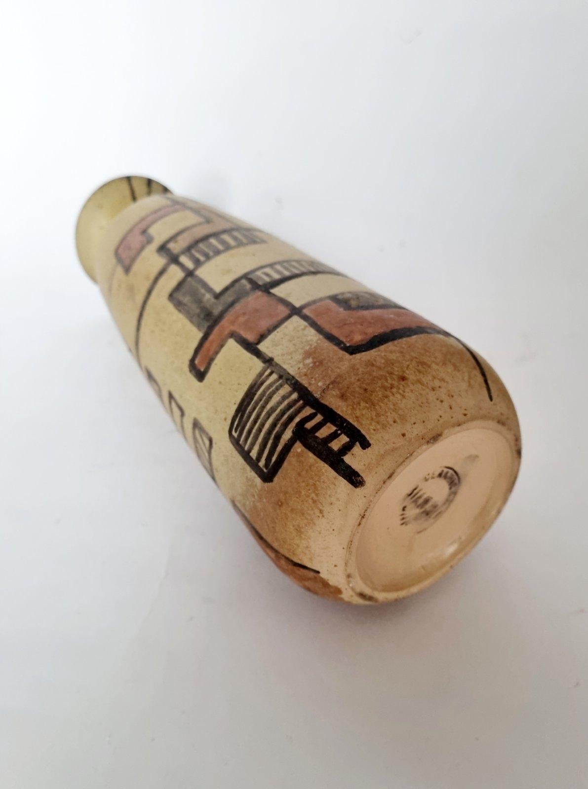 Italian Modern Cubisem Style Vase by Ceramice Biancoli, Italy 60s in vendita 1