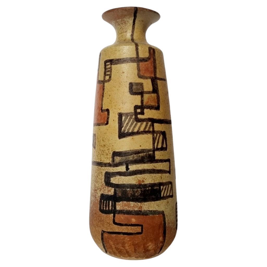 Italian Modern Cubisem Style Vase by Ceramice Biancoli, Italy 60s