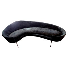 Italian Modern Curved Sofa Attributed to Federico Munari