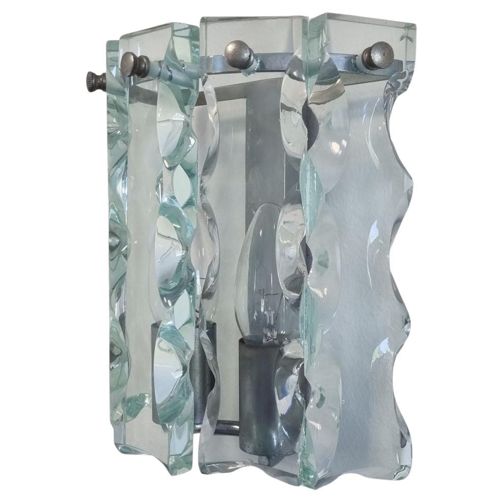 Italienische Modern Cut Glass Sconces von Zero Quattro, Italien, 70er Jahre