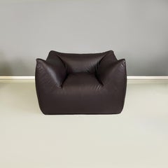 Italian modern  Dark Brown Armchairs Le Bambole by Mario Bellini for B&B, 1970s