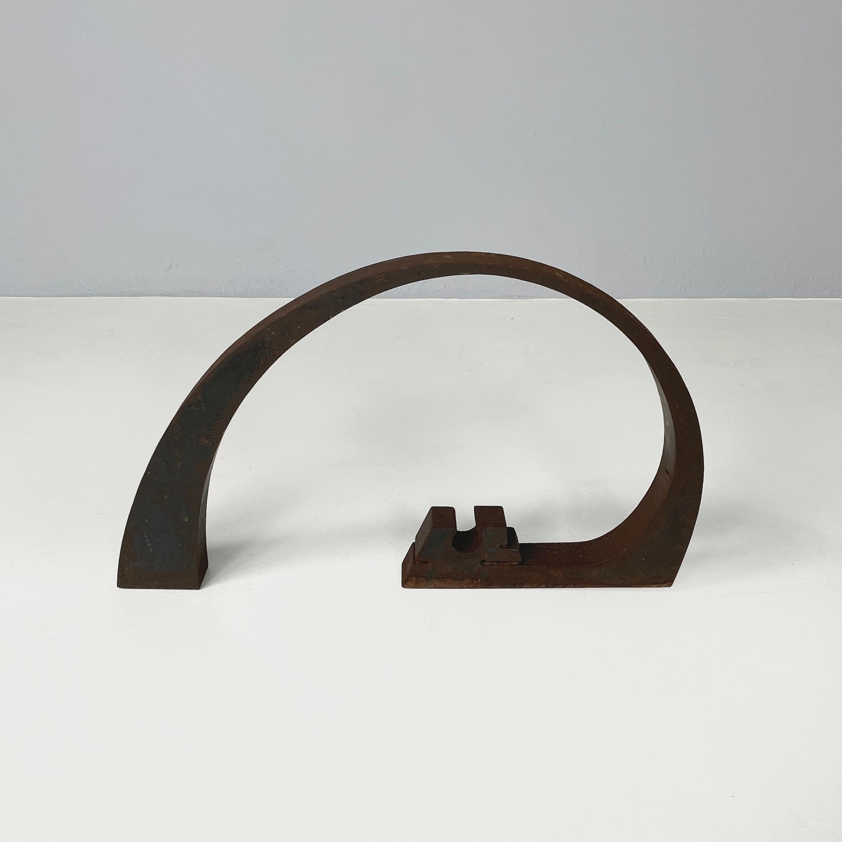Modern Italian modern Dark brown iron abstract sculpture by Edmondo Cirillo, 1970s For Sale