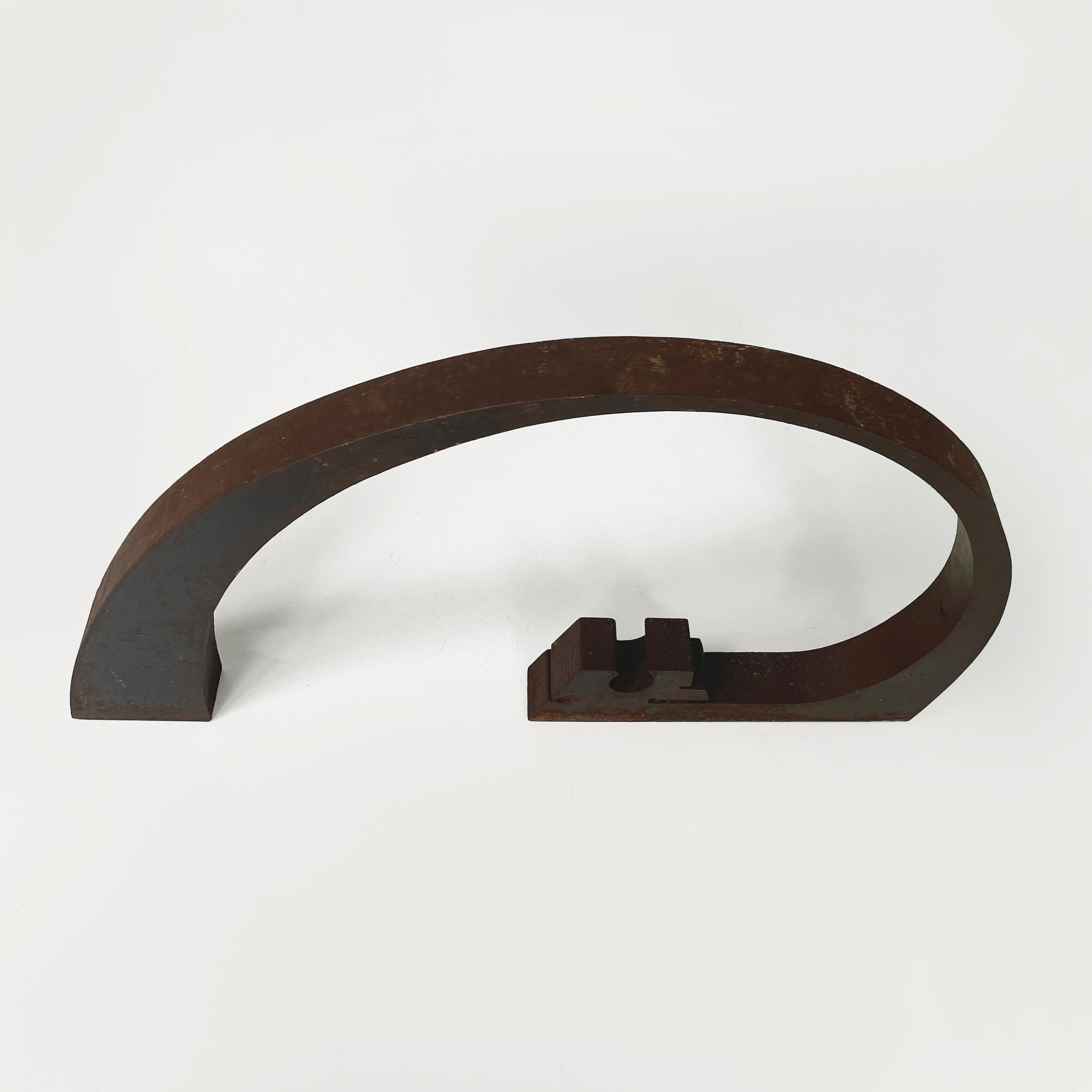 Late 20th Century Italian modern Dark brown iron abstract sculpture by Edmondo Cirillo, 1970s For Sale