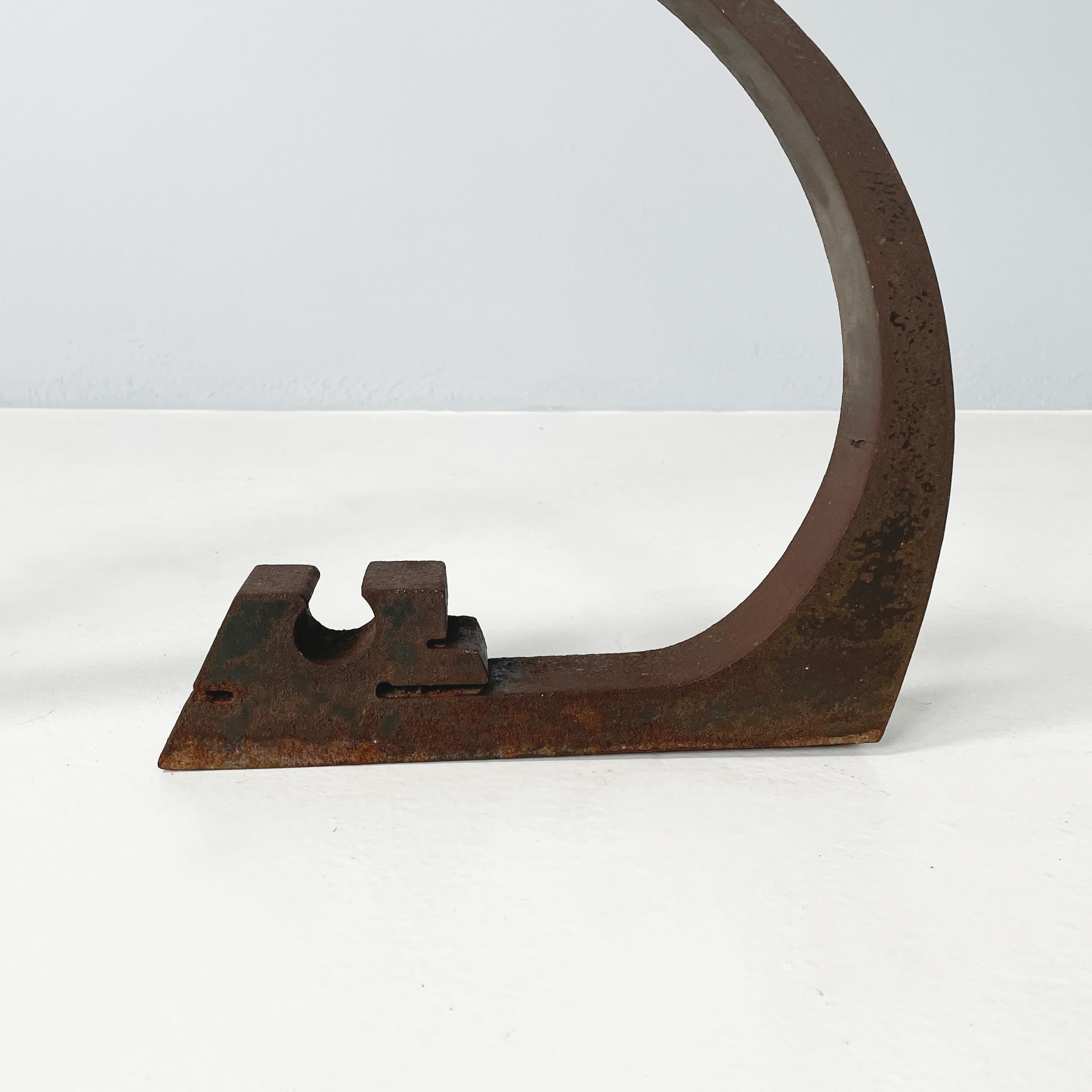 Iron Italian modern Dark brown iron abstract sculpture by Edmondo Cirillo, 1970s For Sale