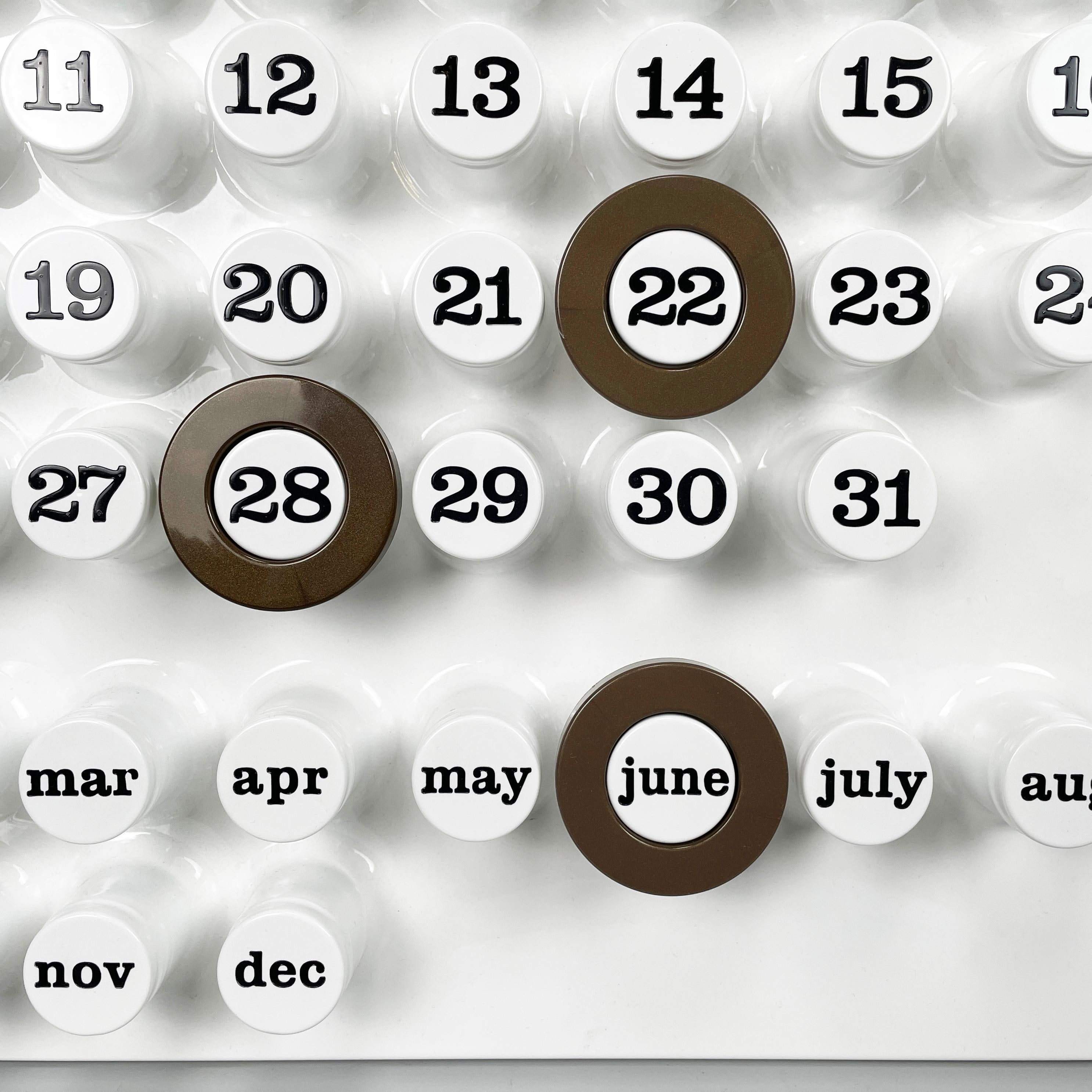 Modern Italian modern dark brown rings for perpetual wall calendar by Ring A Date, 2020 For Sale