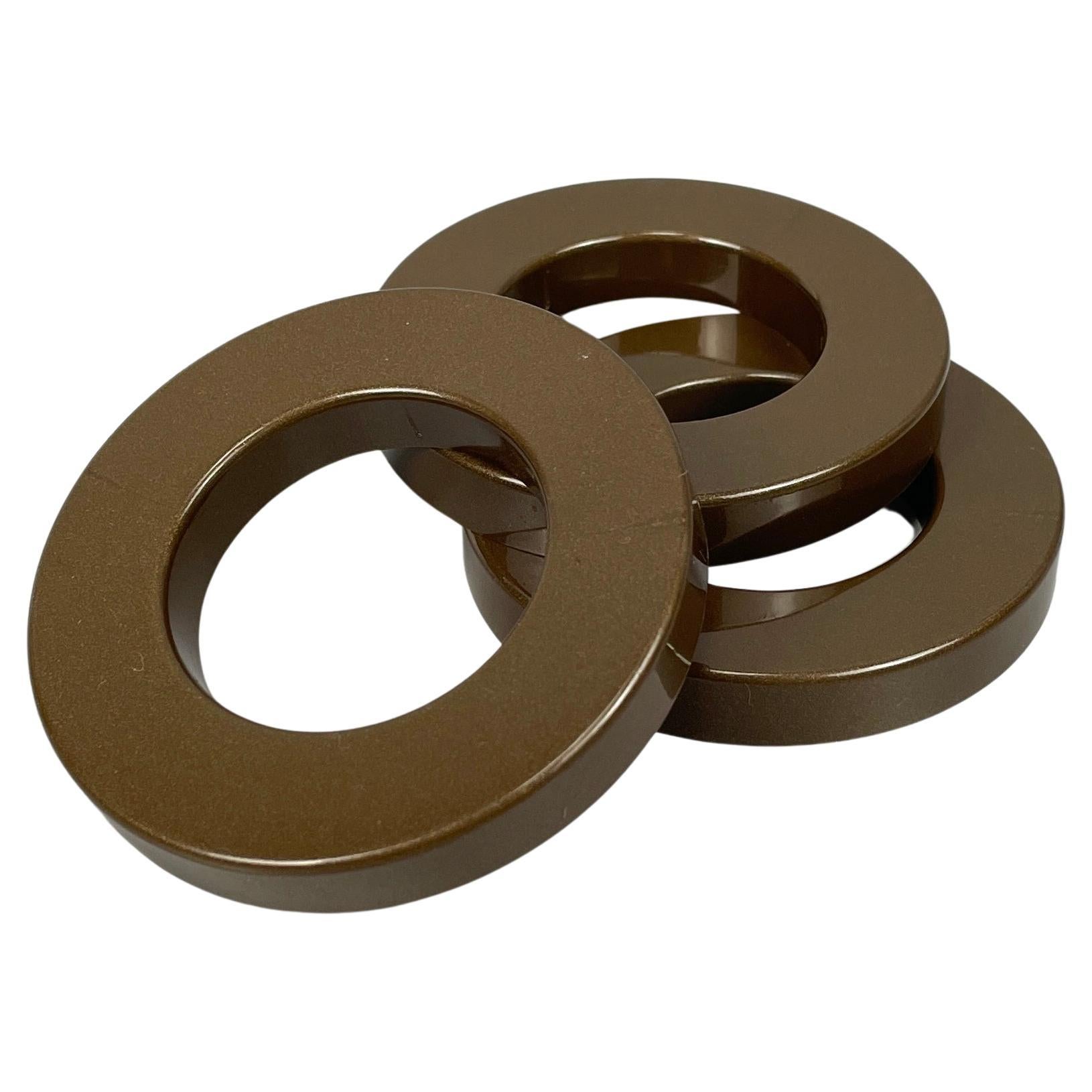 Italian modern dark brown rings for perpetual wall calendar by Ring A Date, 2020