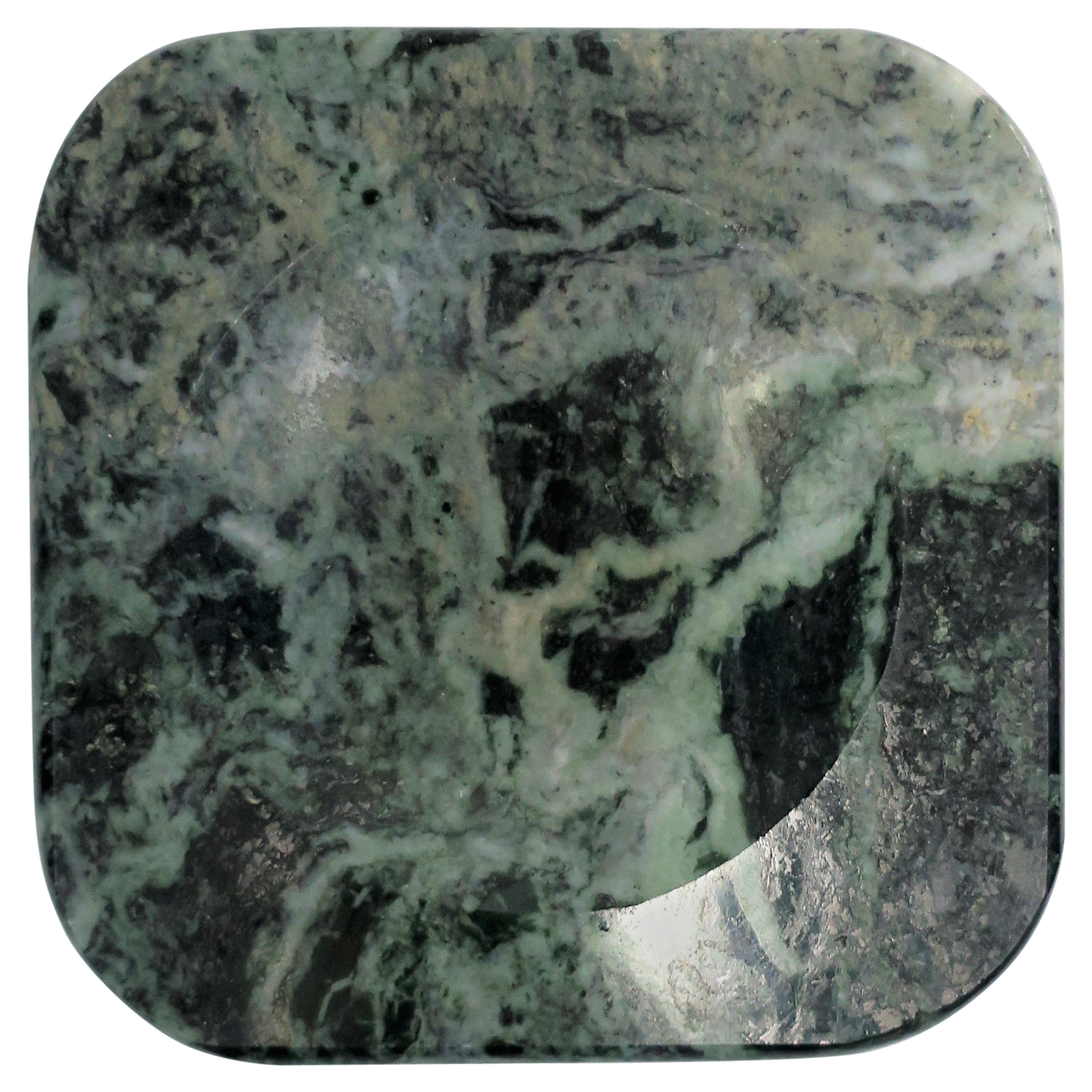 Italian Postmodern Dark Green Marble Vide-Poche Catchall, circa 1970s