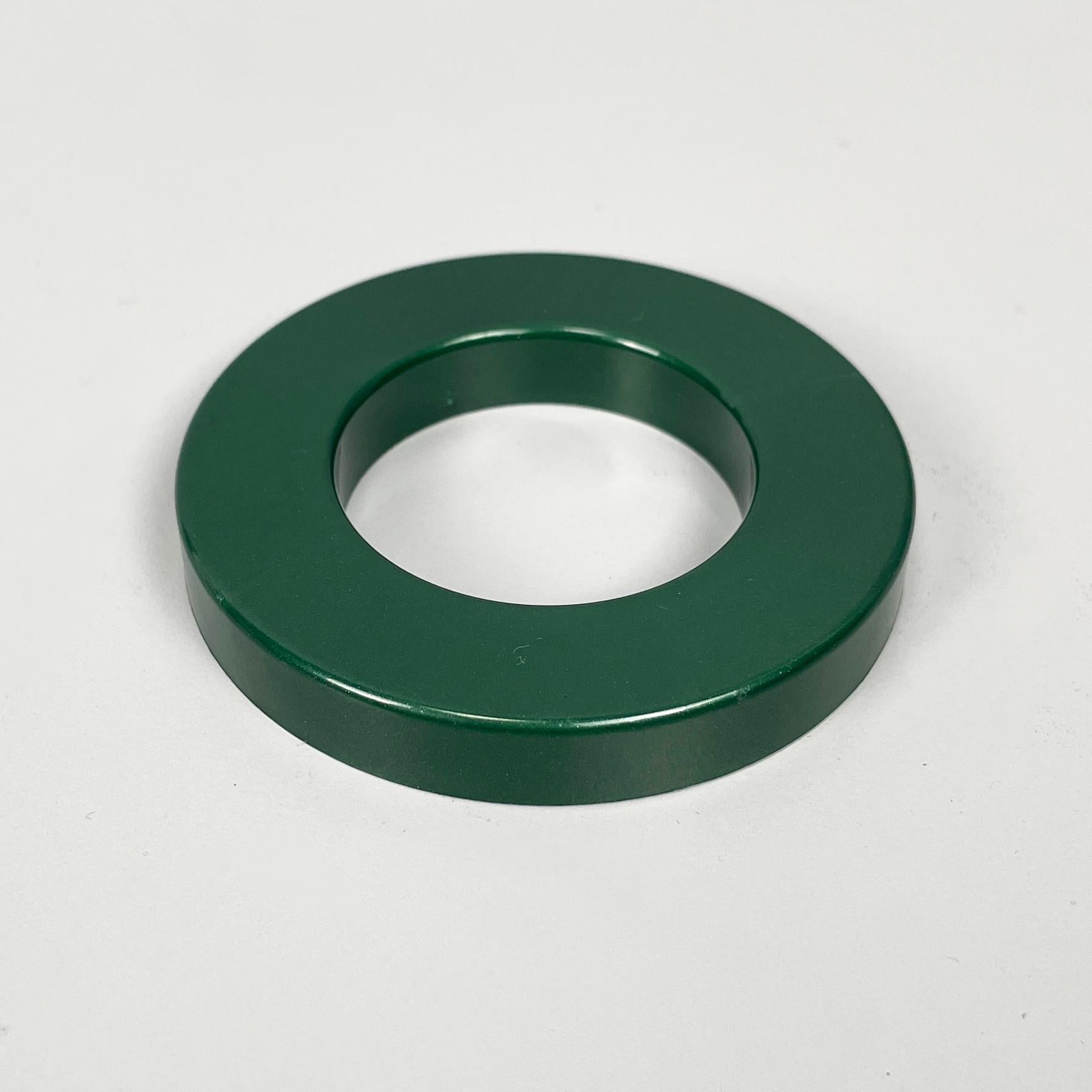 Plastic Italian modern dark green rings for perpetual wall calendar by Ring A Date, 2020 For Sale