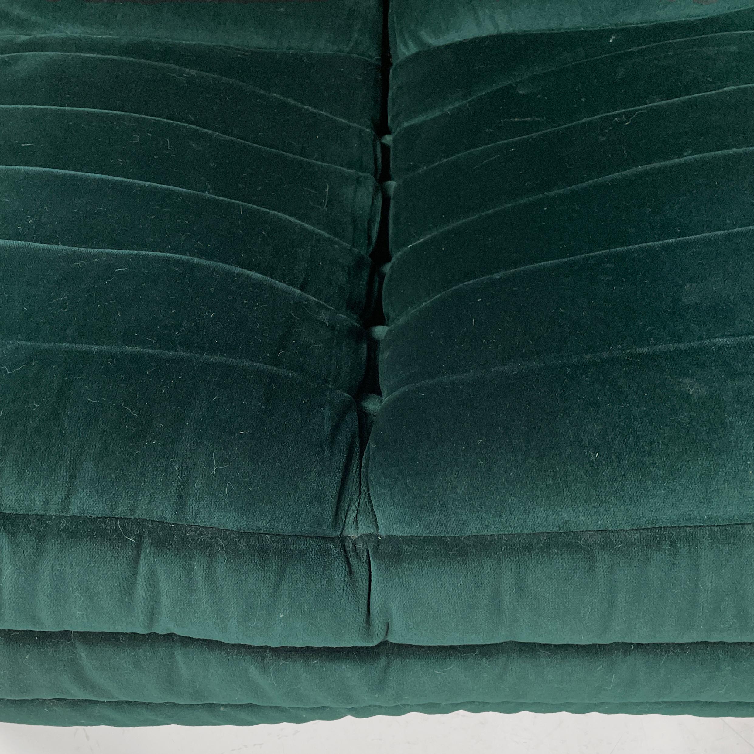 Sillones modernos italianos de terciopelo verde oscuro Zozo by Seven Salotti, Años 70 en venta 5