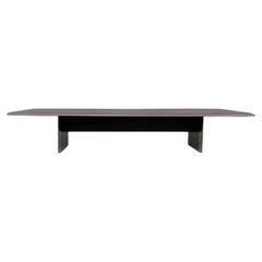 Italian modern dark purple lacquered coffee table in wood and metal, 1970s