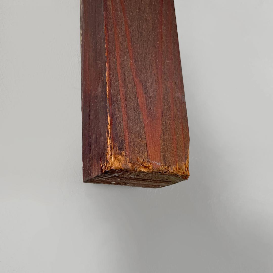 Italian modern dark wood wall bookcase with black plastic details, 1980s For Sale 14