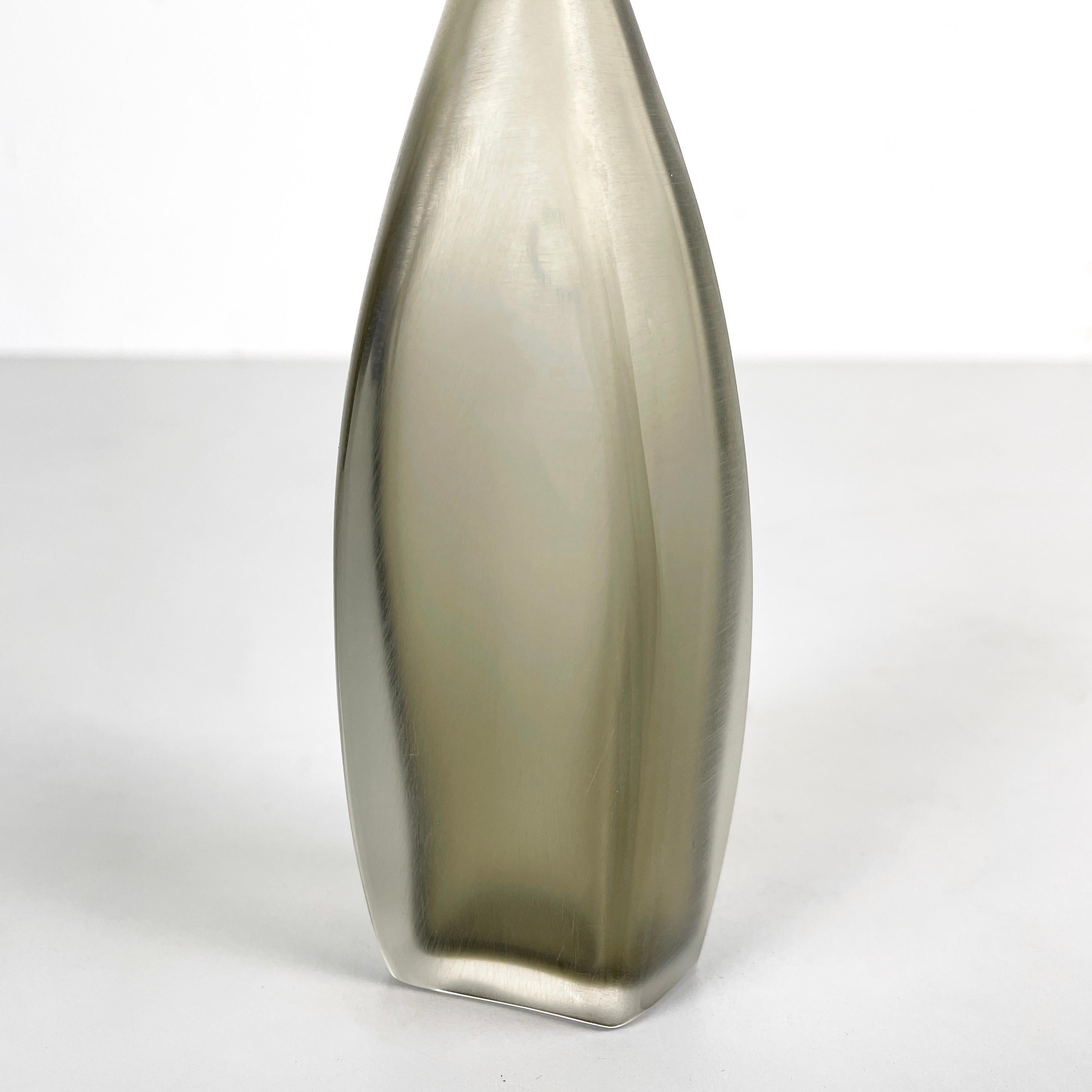 Italian modern Decorative bottle with cap in gray Murano glass by Venini, 1990s For Sale 3