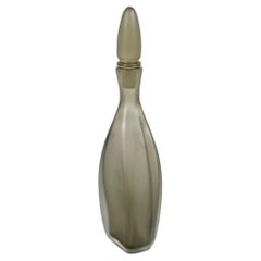 Used Italian modern Decorative bottle with cap in gray Murano glass by Venini, 1990s