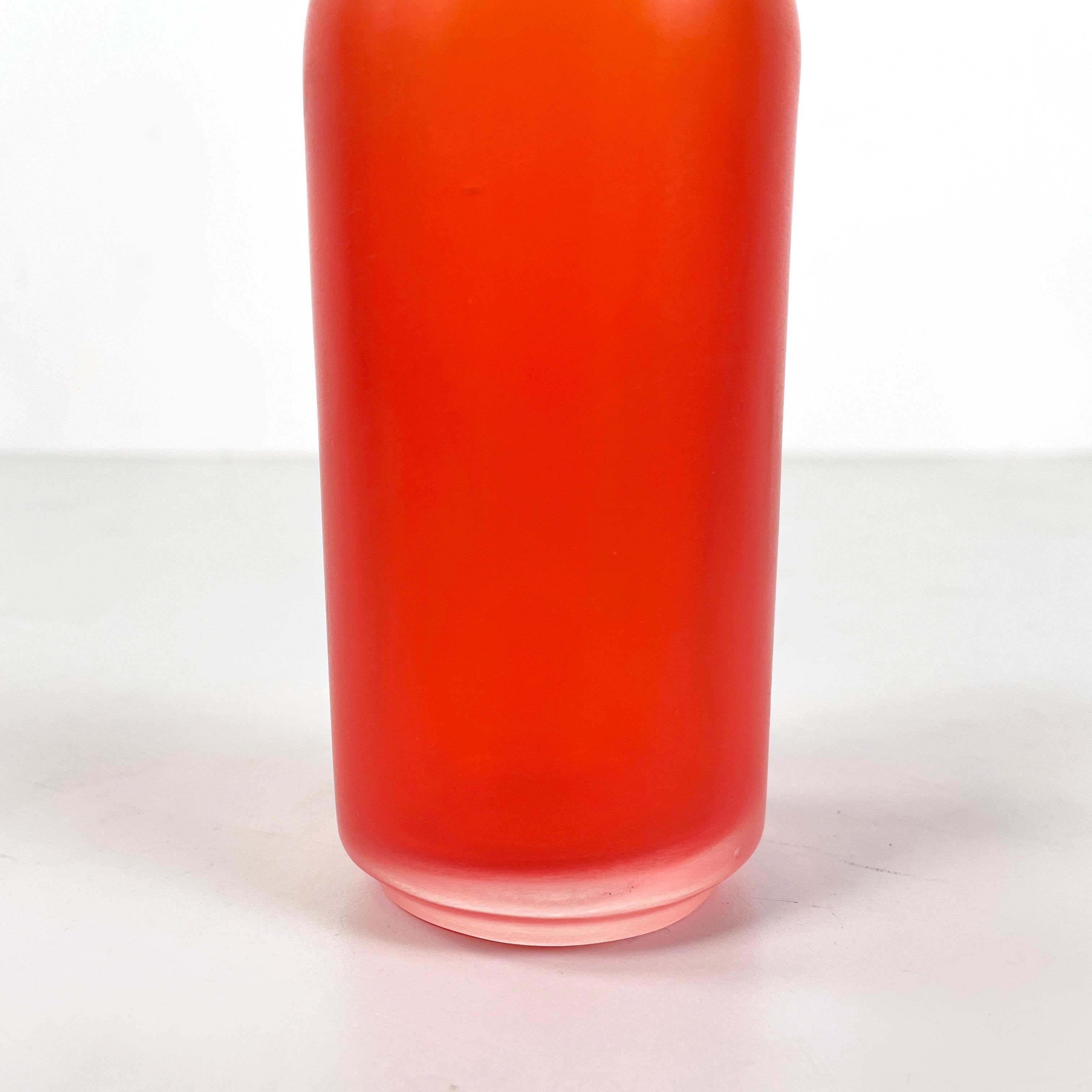 Italian modern Decorative bottle with cap in red Murano glass by Venini, 1990s For Sale 3