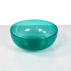 Italian modern Decorative bowl in green light blue Murano glass by Venini 1990s