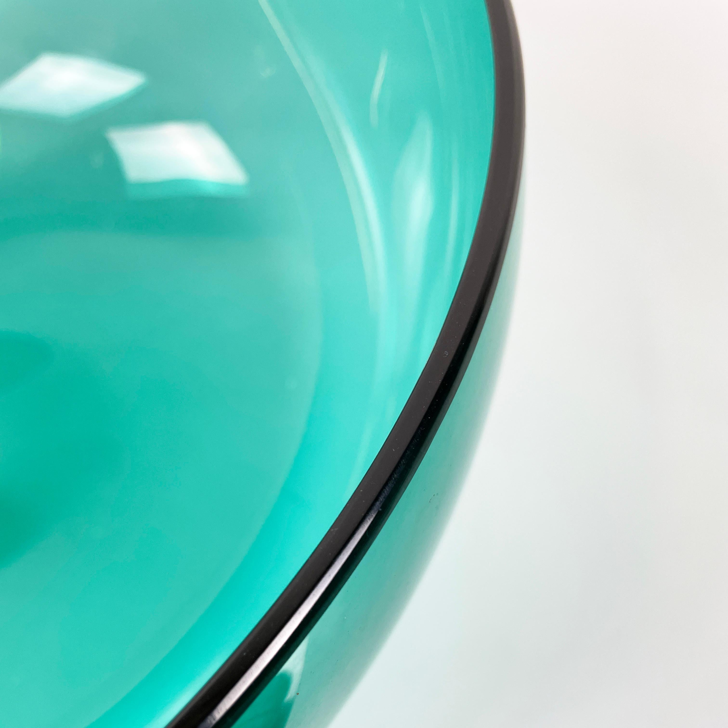 Italian modern Decorative bowl in green light blue Murano glass by Venini 1990s For Sale 2