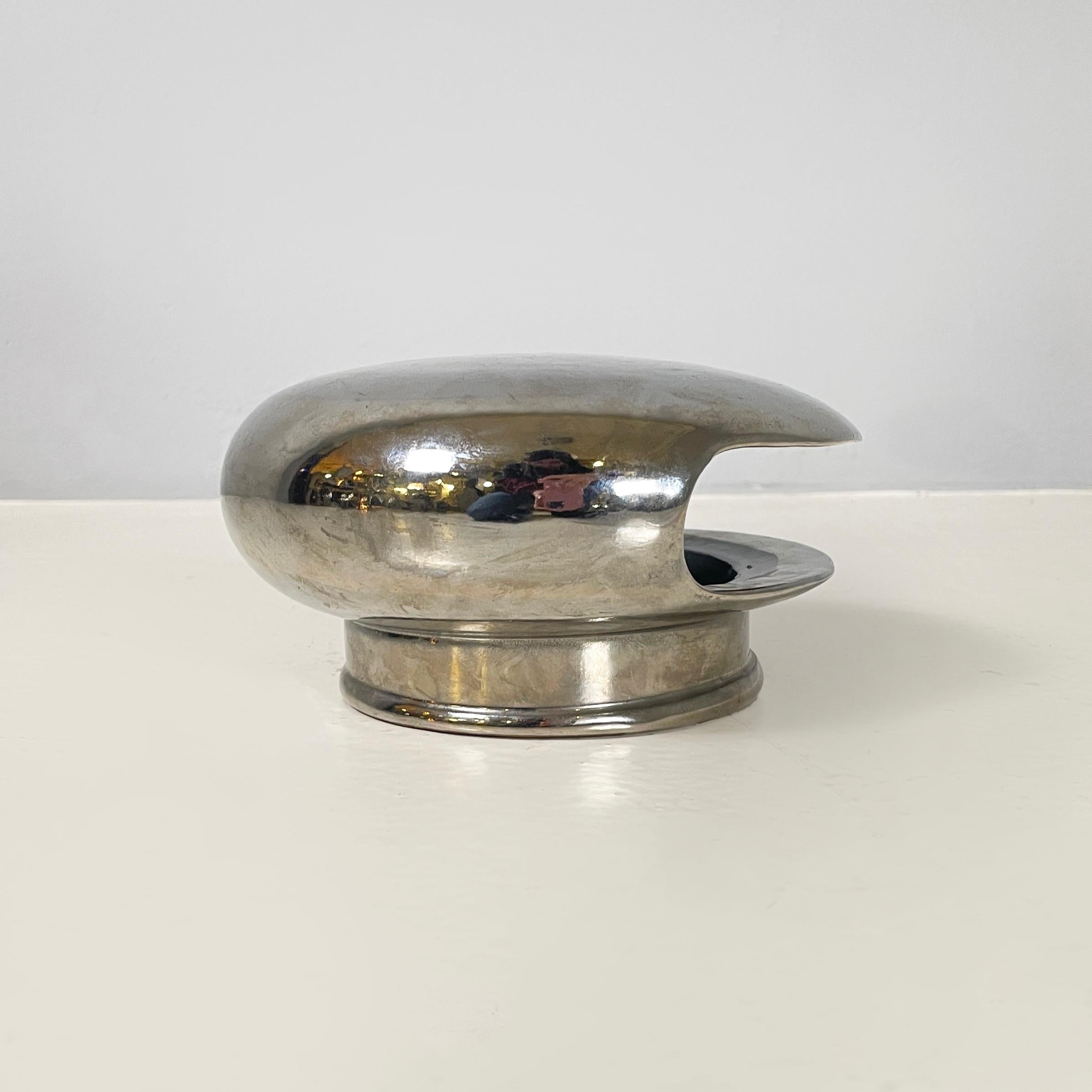 Italian modern Decorative table object or sculpture in silver ceramic, 2000s In Good Condition For Sale In MIlano, IT