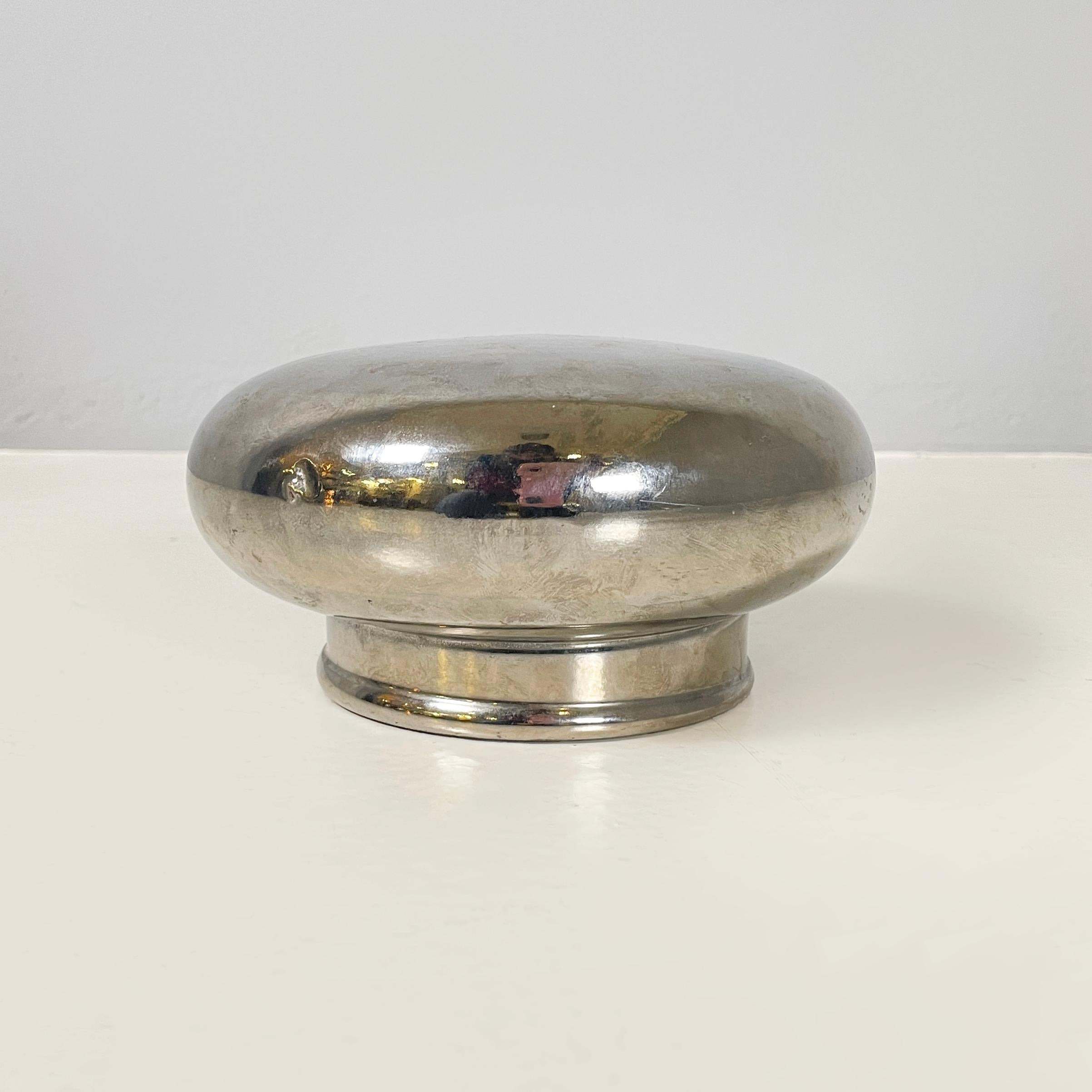 Contemporary Italian modern Decorative table object or sculpture in silver ceramic, 2000s For Sale