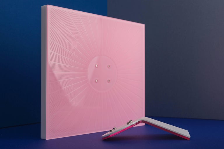 Italian Photo Frame Plexi White and Pink, Sharing Pink For Sale at