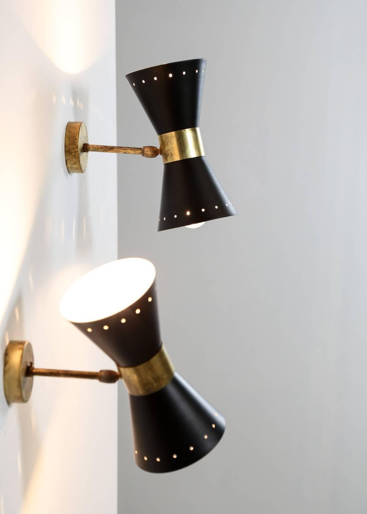 Italian Modern Diabolo Sconce Stilnovo Style, Wall Light In Excellent Condition For Sale In Lyon, FR