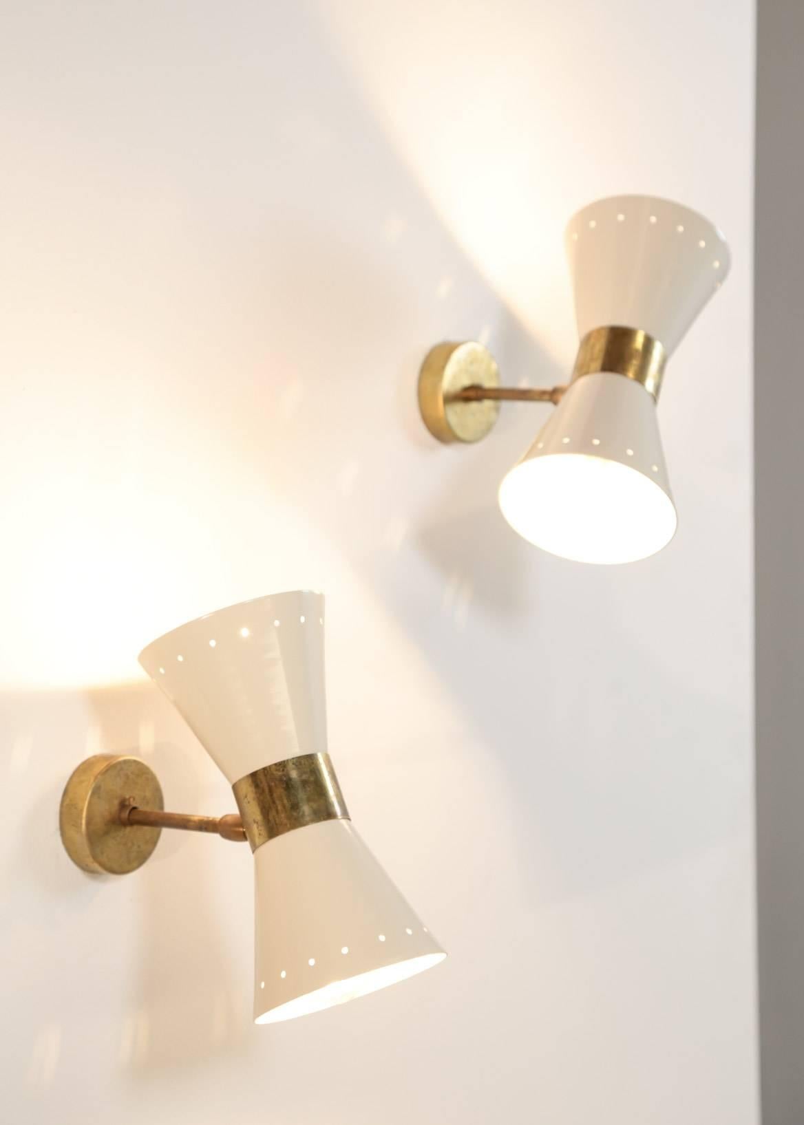 Italian Modern Diabolo Sconces Stilnovo Style, Wall Light In Excellent Condition For Sale In Lyon, FR