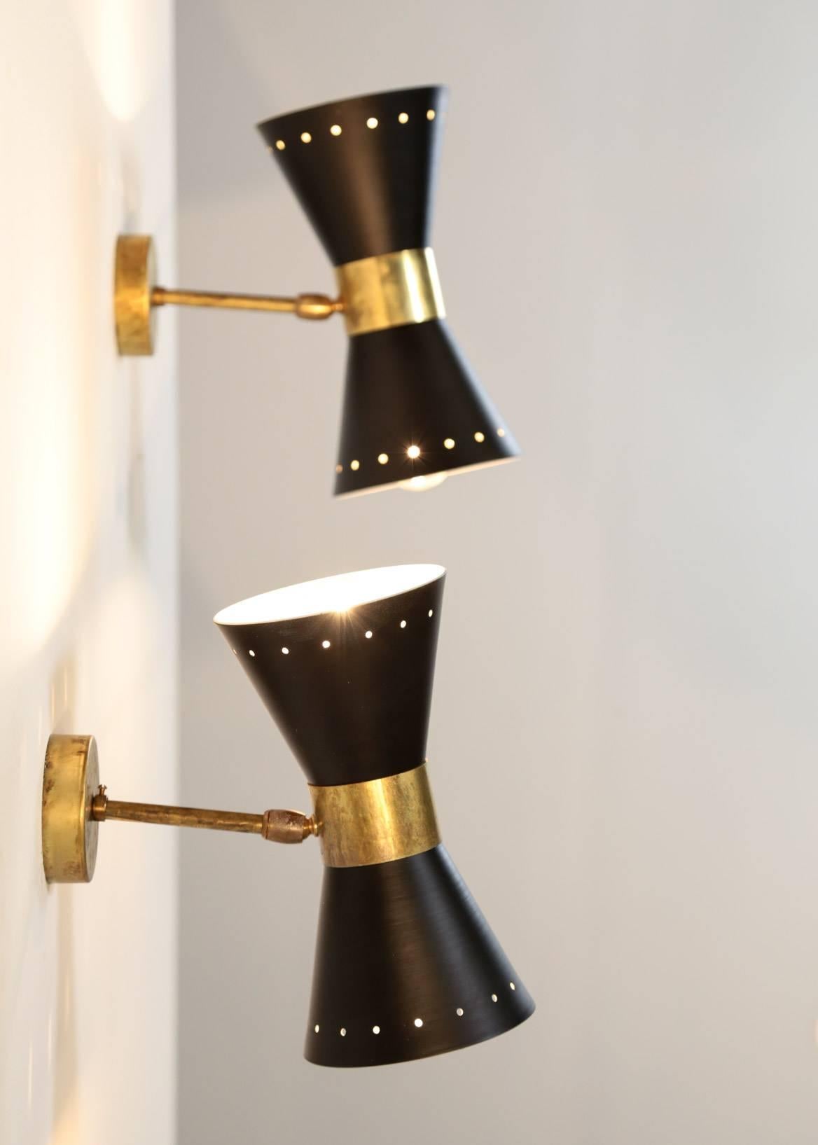 Contemporary Italian Modern Diabolo Sconce Stilnovo Style, Wall Light For Sale