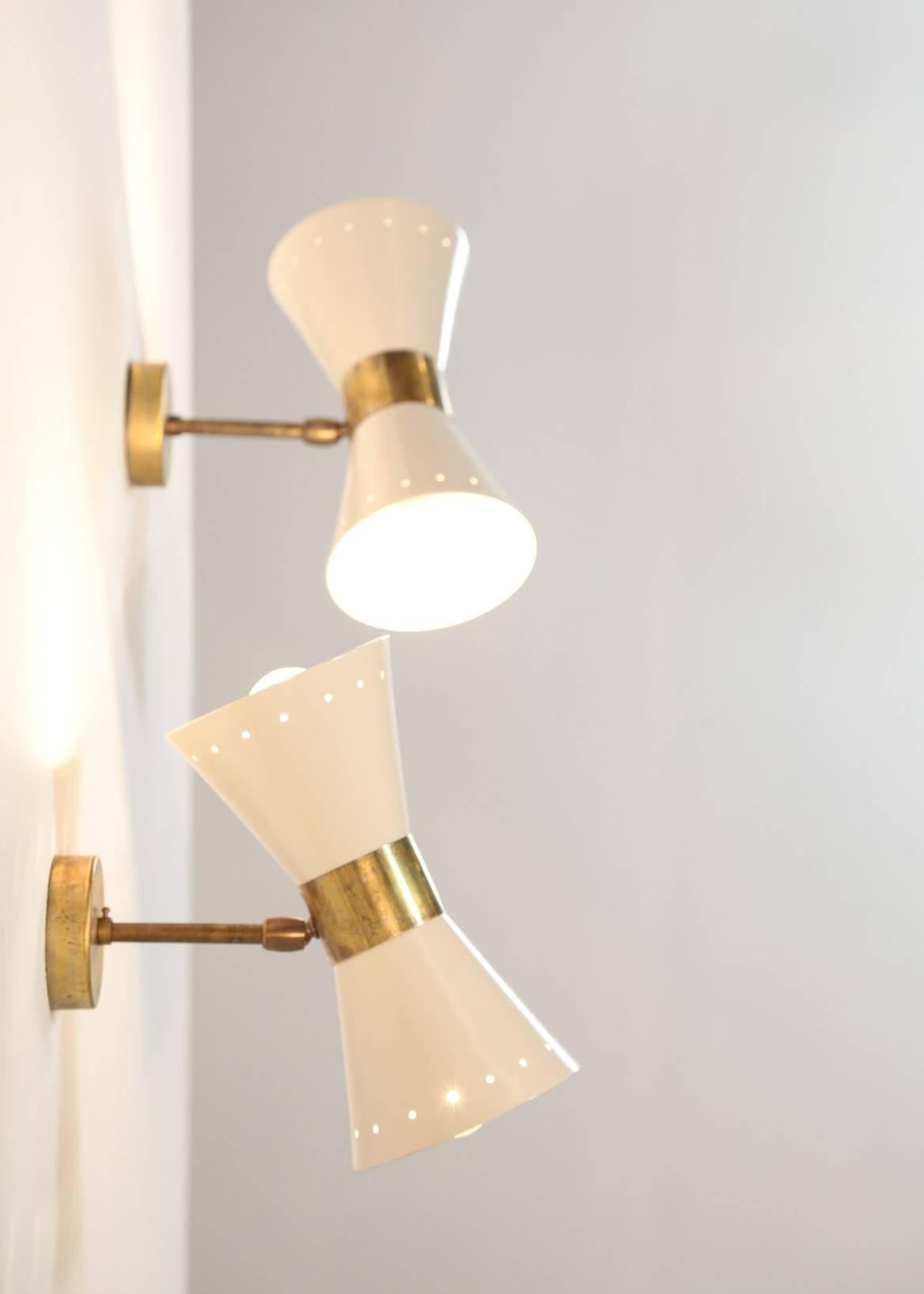 Contemporary Italian Modern Diabolo Sconces Stilnovo Style, Wall Light For Sale