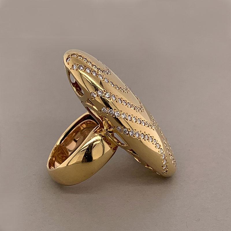 Italian Modern Diamond Gold Cocktail Ring For Sale 1