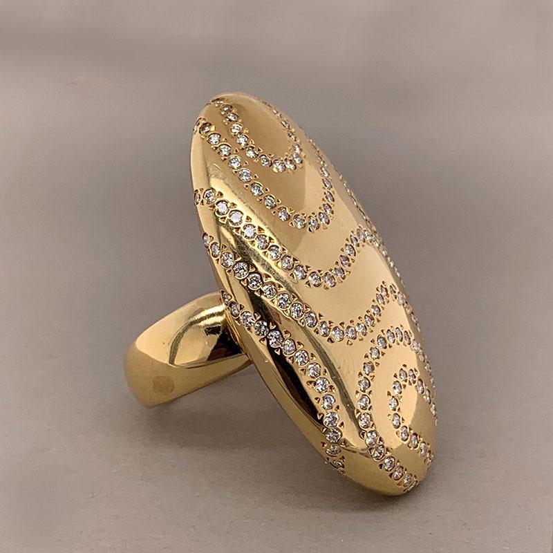 Italian Modern Diamond Gold Cocktail Ring For Sale 2